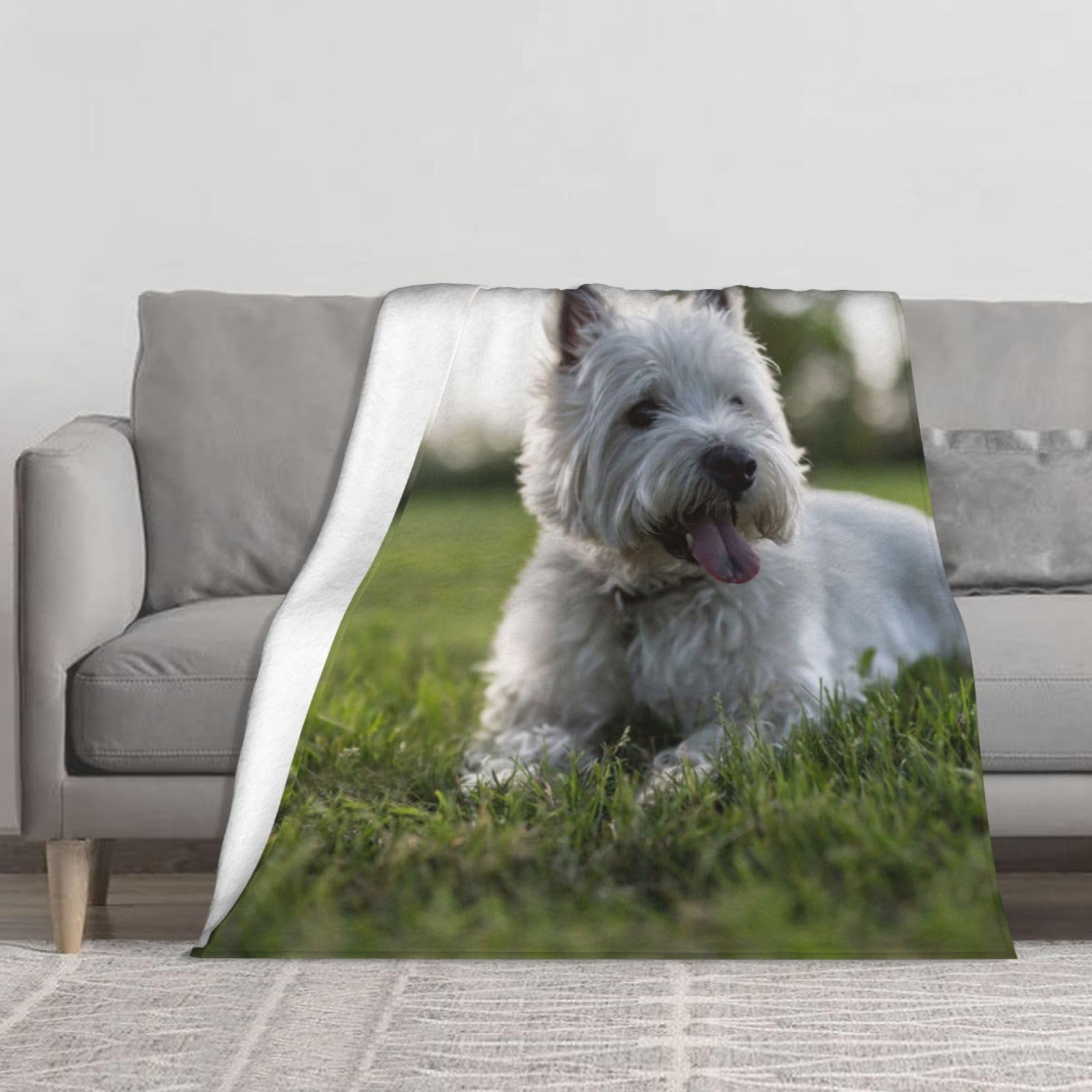 Couverture Westie pour canapé, idéale pour vos moments cocooning