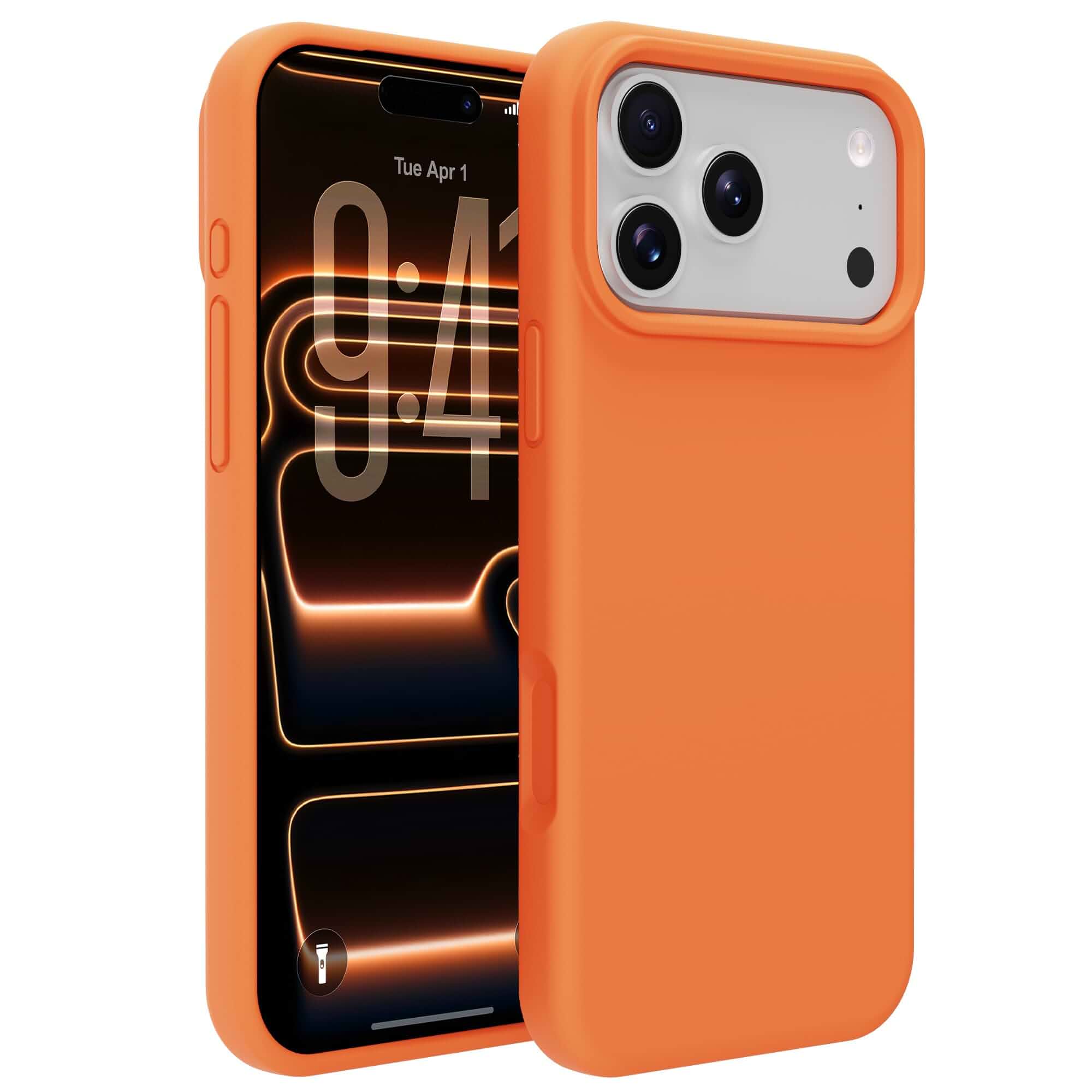 iPhone 17 pro Max/18 pro Max Case Silicone(Sugar Orange) Premium Liquid Silicone,Baby-Grade Safe Material,Silky Soft Touch,Military Grade Shock Absorption,Easy To Install & Remove