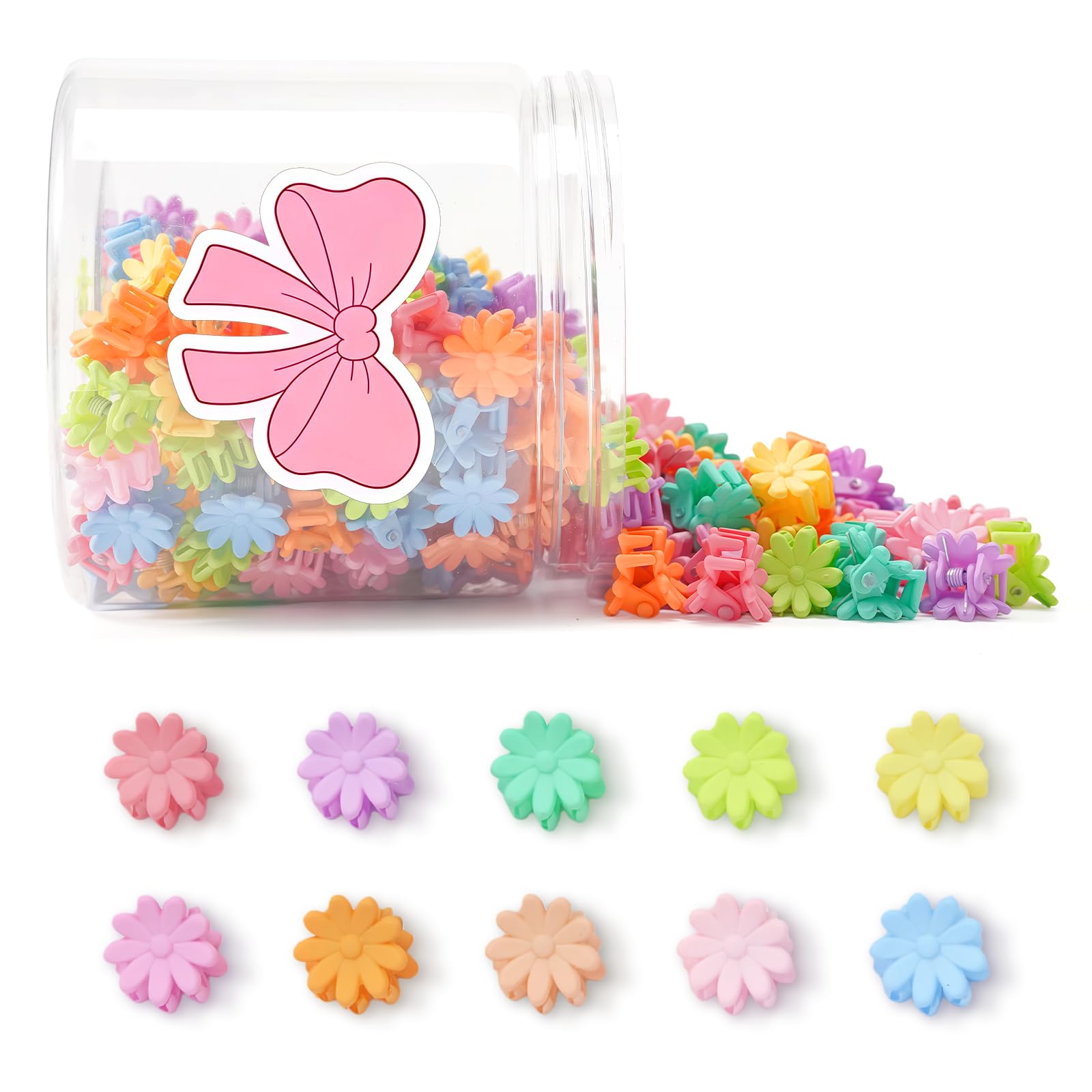 Colorful Mini Flower Hair Clips - 150 Pack -11