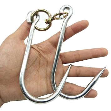 TIHOOD 2PCS Swiveling Meat Hook, Heavy Duty Stainless Steel Processing Butcher Hooks - Large Fish,Hunting,Carcass Hanging Hook