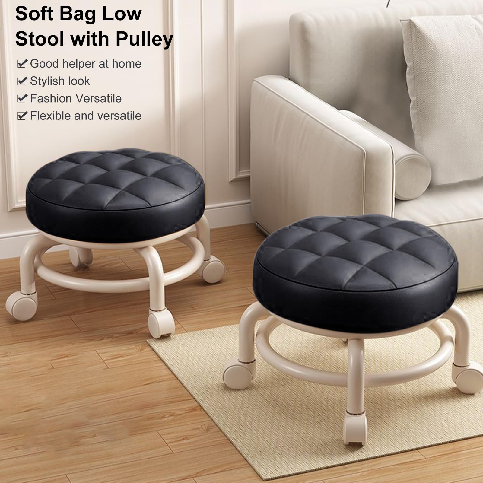 スツール C46 Retro circle stool furnihunter Amazon.com: KKTONER Rolling Stool with BackRest Height Adjustable