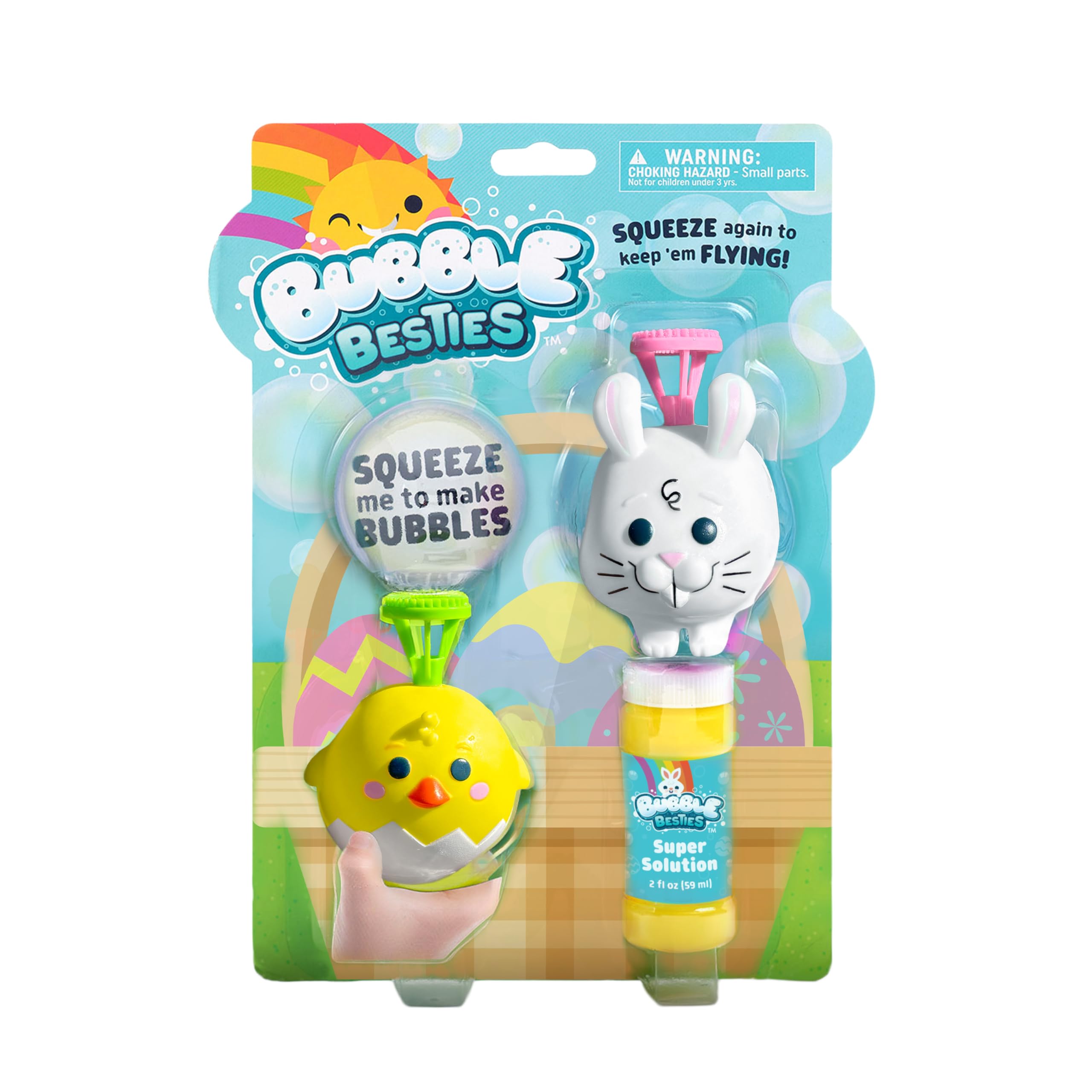 Chuckle & Roar - Easter Bubble Besties - Fun and Colorful Characters - Soft and Washable - Fun in The Outdoors or in The Pool - Squish to Blow Bubbles - Ages 3 and Up