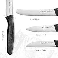 Vista 3 de Juego de cuchillos para verduras y frutas de seis piezas, cuchillo de pelar de acero inoxidable de alto carbono con mango ergonómico de plástico PP