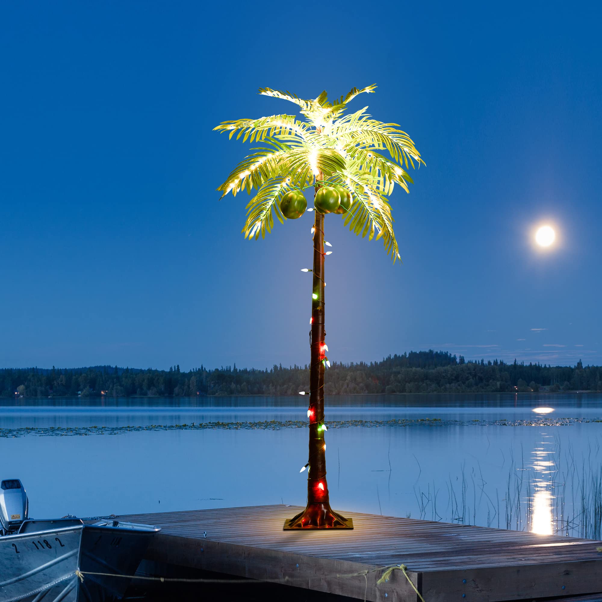 Photo 1 of -USED- Spurgehom Lighted Palm Tree 5FT 298 LED Artificial Palm Tree Decor 