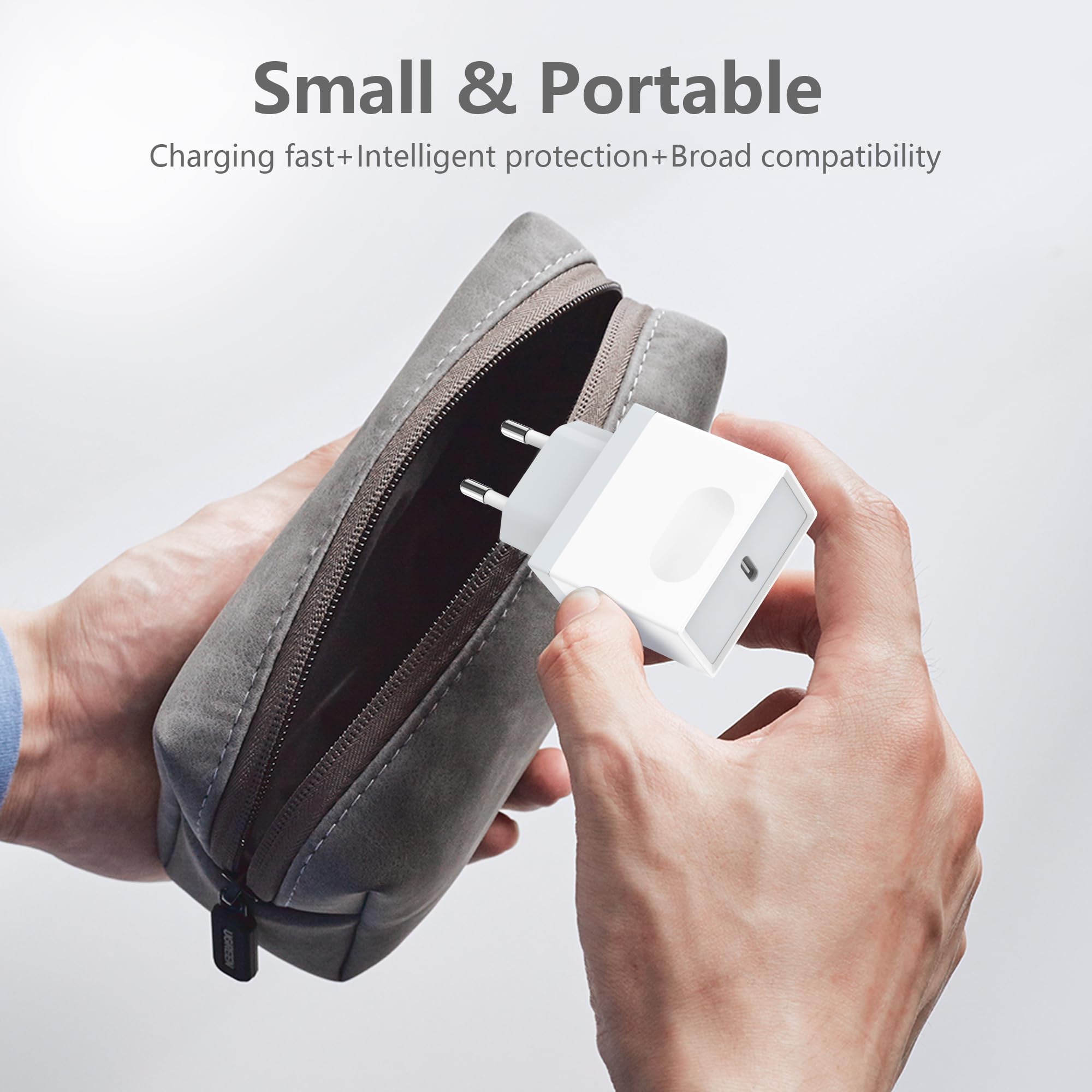 Anigaduo 25W Caricatore for iPhone 14/14 Plus/14 Pro/14 Pro Max/13/12/11/8/XS/XR/X, USB C Rapido Spina and 2M/6FT Cavo Caricabatterie Alimentatore Presa Carica Adattatore Muro Ricarica