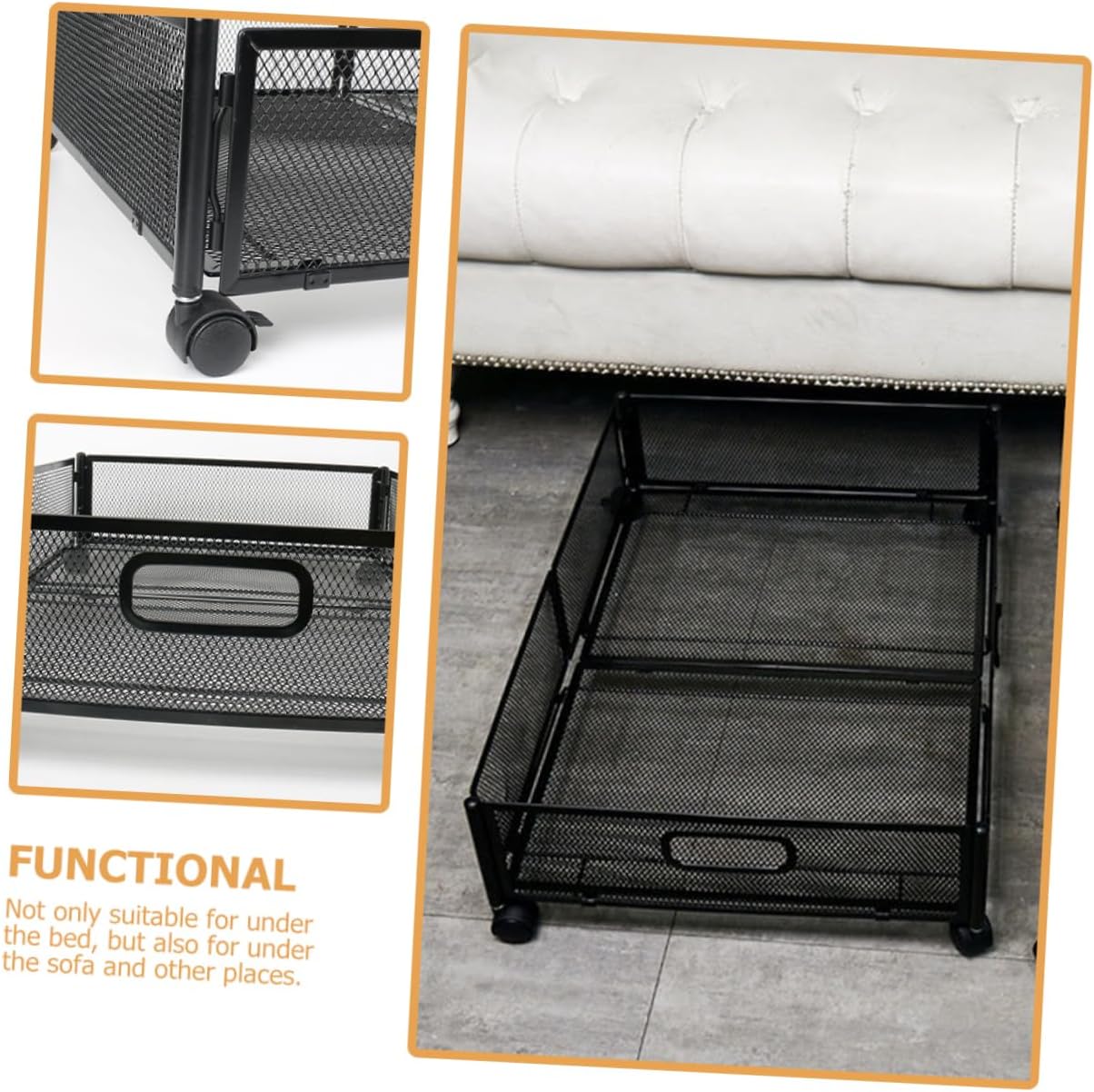 Under Bed Storage Organizer Foldable Container with Wheels for Clothes Shoes and Blankets Space Saving Storage for Bedroom and Dorm