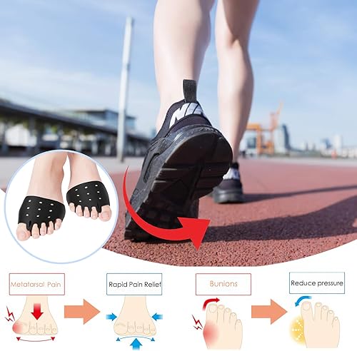 Miniatura 10 de Almohadillas metatarsianas, separadores de dedos, cojín corrector de juanetes de gel suave, espaciadores de dedos, transpirables y reutilizables,