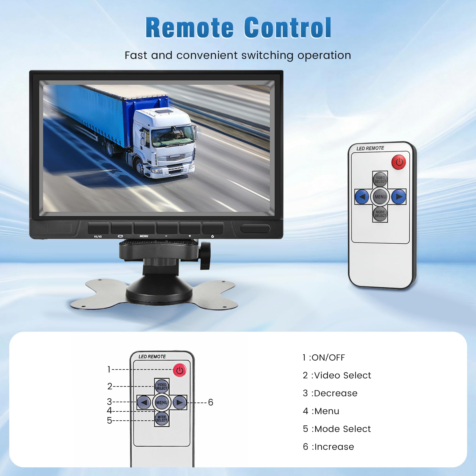 Sistema di telecamere di retromarcia con doppia telecamera, monitor da 7" a 2 schermi divisi, impermeabile, visione notturna HD, telecamere di retromarcia per camion/autocaravan/rimorchi/auto, 12V-36V