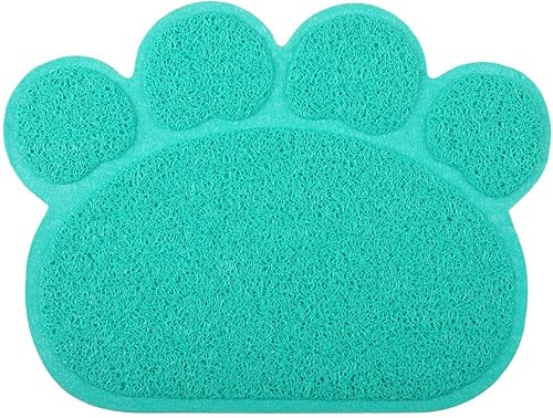 Miniatura 6 de Alfombrilla para caja de arena para gatos en forma de pata, 10 colores disponibles, 15.75 x 11.75 pulgadas (carbón)