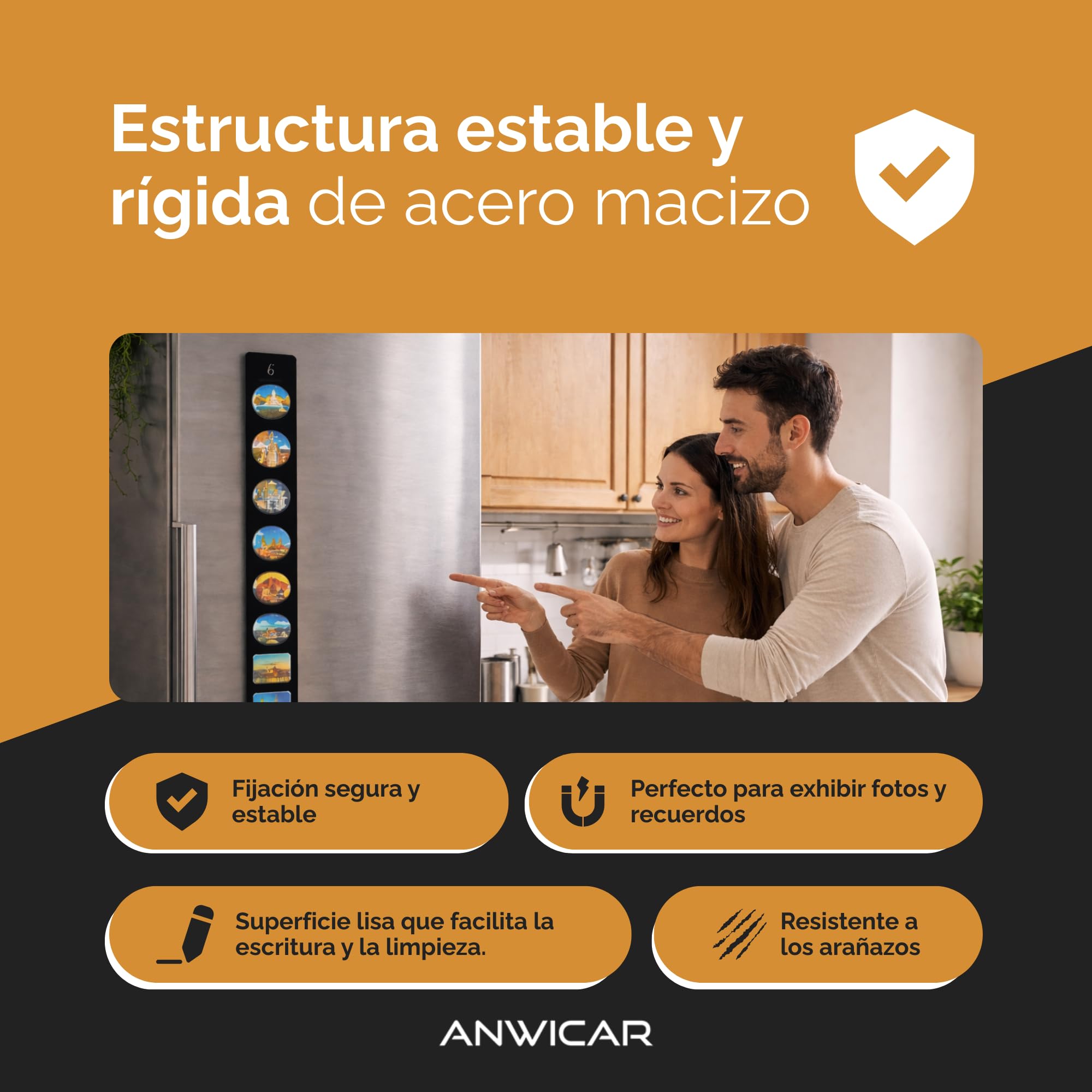 Pizarra Magnética - Tablero Magnético 80x6 cm - Ideal Para Imanes y Notas - Pizarra Magnética Para Escribir - Incl. Kit de Montaje - Blanco | Placa magnética de acero para imanes, fotos y notas, grabable, kit de montaje incluido
