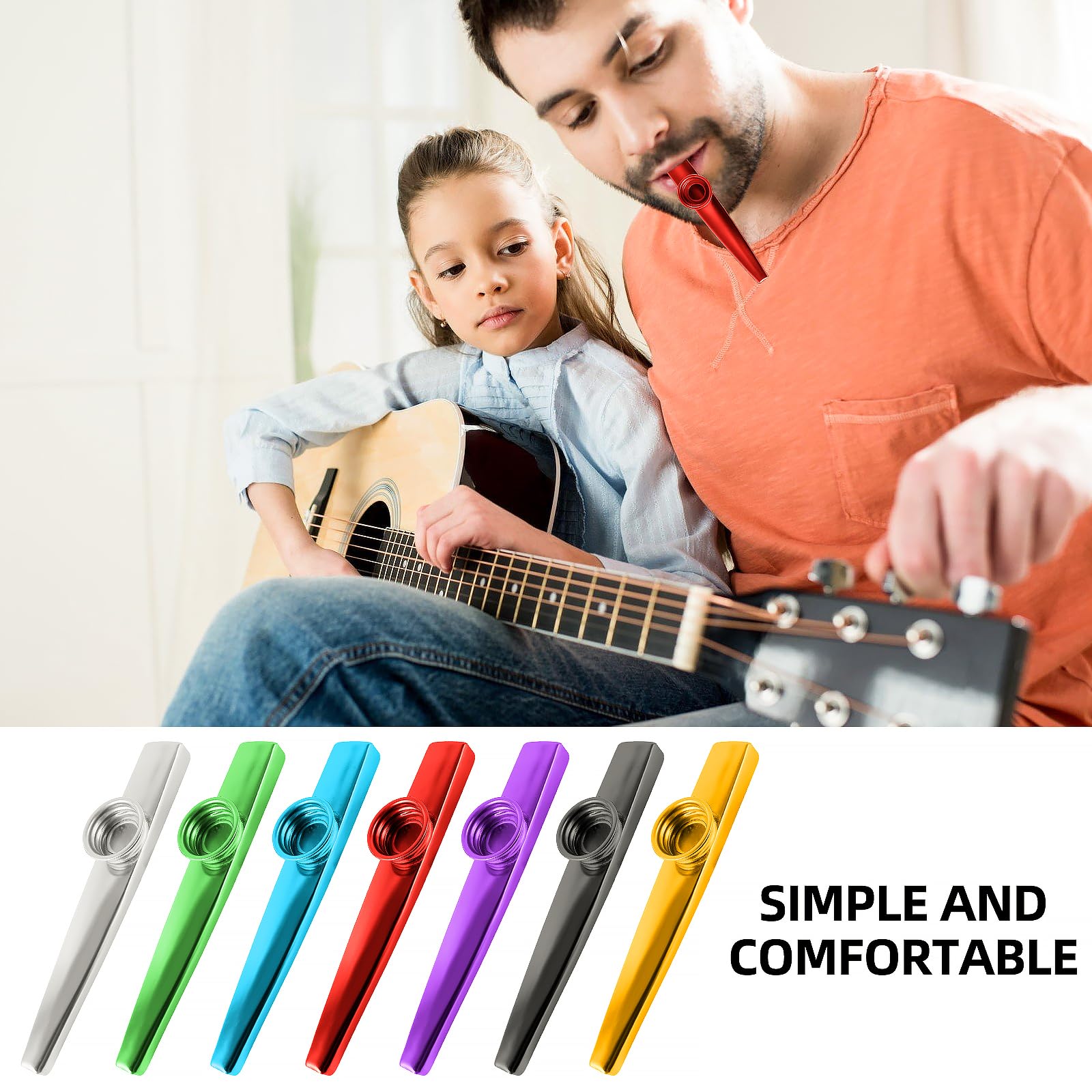 14 Kazoos En MéTal Alliage D'Aluminium 7 Couleurs Kazoos Instrument Kazoo Instruments De Musique en Métal Kazoo Pour Enfants Et Amateurs De Musique