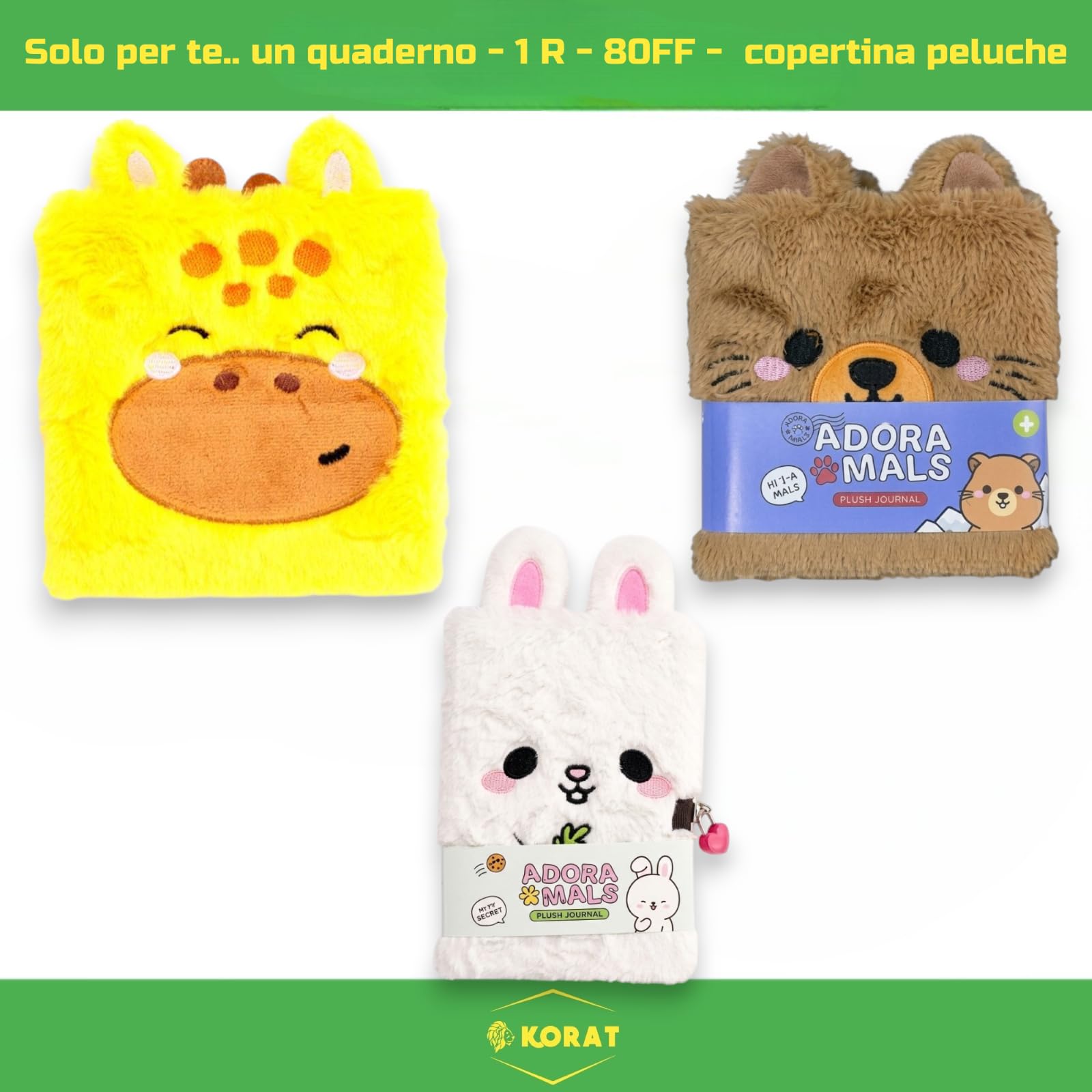 KORAT Pasqualone Sorpresa Bambini Uovo di Pasqua Gigante Tema Animali Kawaii Kit Cancelleria Completo, Set Scuola Animali, Gadget Panda Tigre Leone, Regalo Pasqua