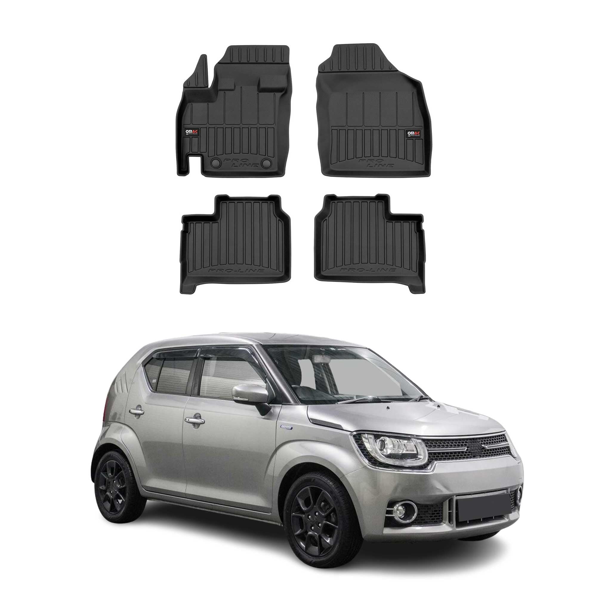 OMAC Gummi Dywaniki samochodowe für Suzuki Ignis 2016-2025 Premium TPE dywaniki samochodowe 4tlg