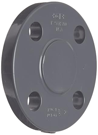 PVC Pipe Fitting, Blind Flange, Schedule 80, Gray, 1"