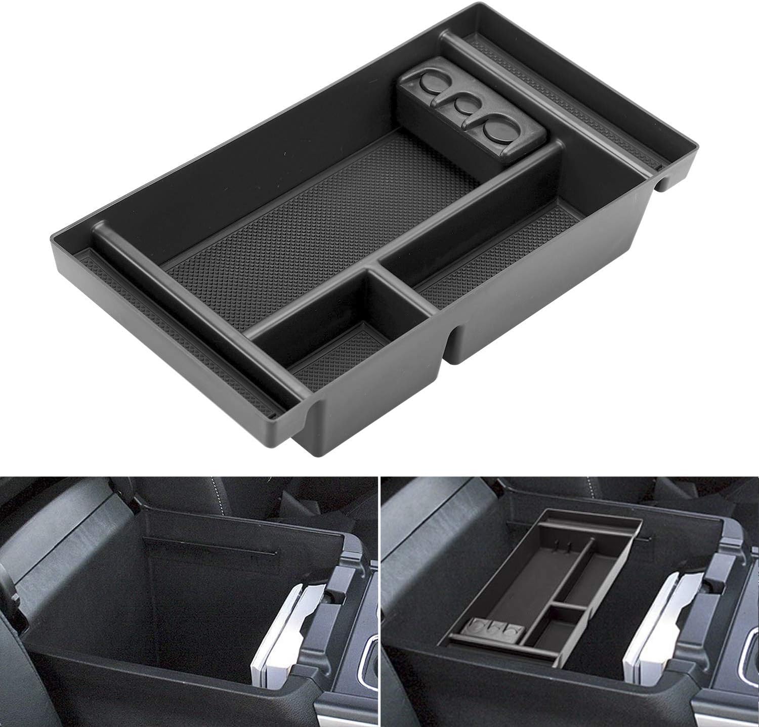 Seven Sparta Center Console Organizer Compatible with 2019-2021 Chevy Silverado 1500 / GMC Sierra 1500 and 2020-2021 Chevy Silverado/GMC Sierra 1500/2500 HD/3500 HD (Full Console w/Bucket Seats ONLY)