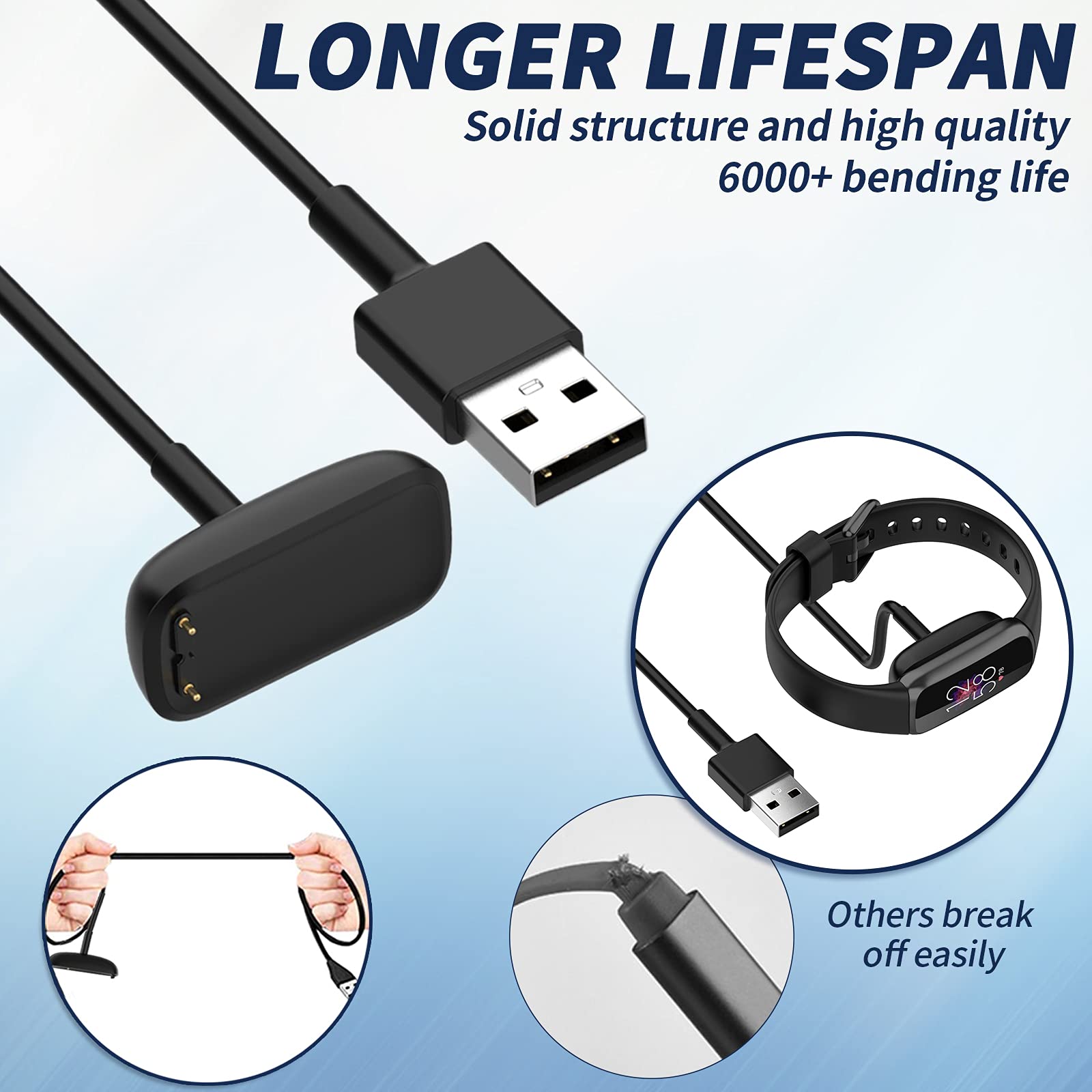 Fitbit Charge 5 And Luxe Charging Cable - Black - View #4