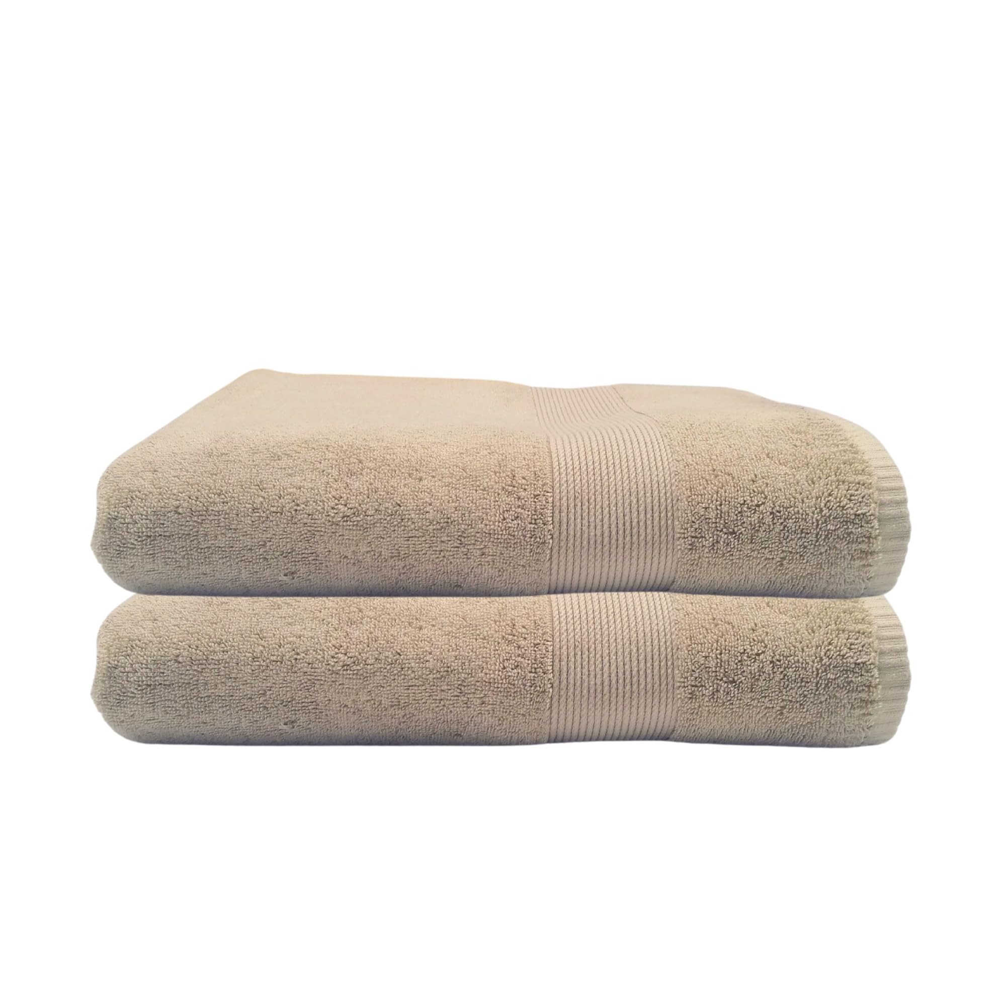 Maisonette Pure Badehandtuch Groß (90x150cm, 2er Pack) - 100% Baumwolle Beige Handtücher für Dusche, Sauna