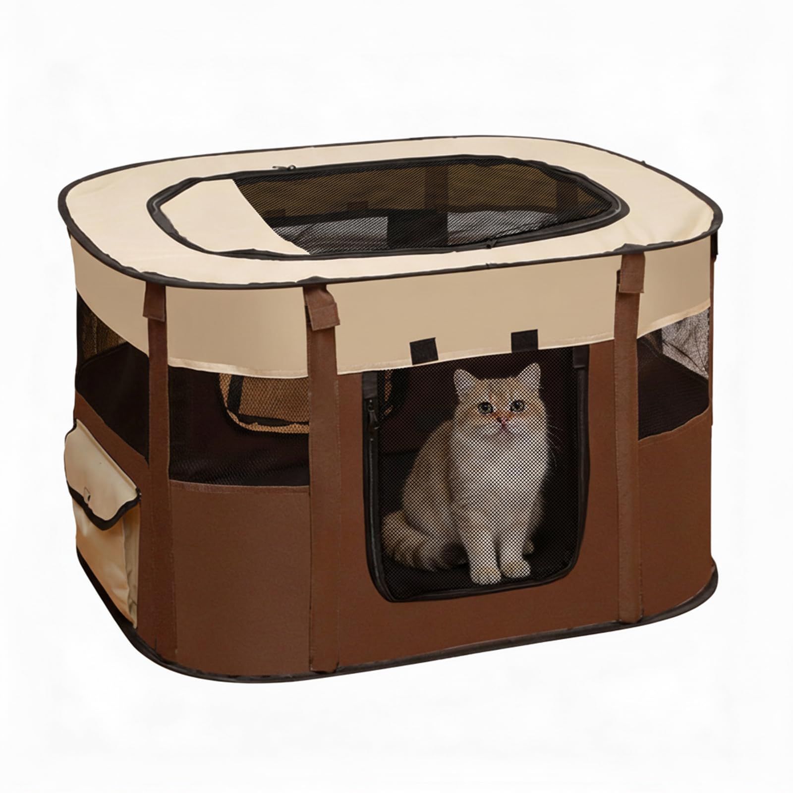 Station de maternité portable fermée pour animaux de compagnie, avec bonne ventilation, pliable, pour petits animaux, chiens, chats, lapins, chatons, chiots et lapins, 110 x 85 x 58 cm