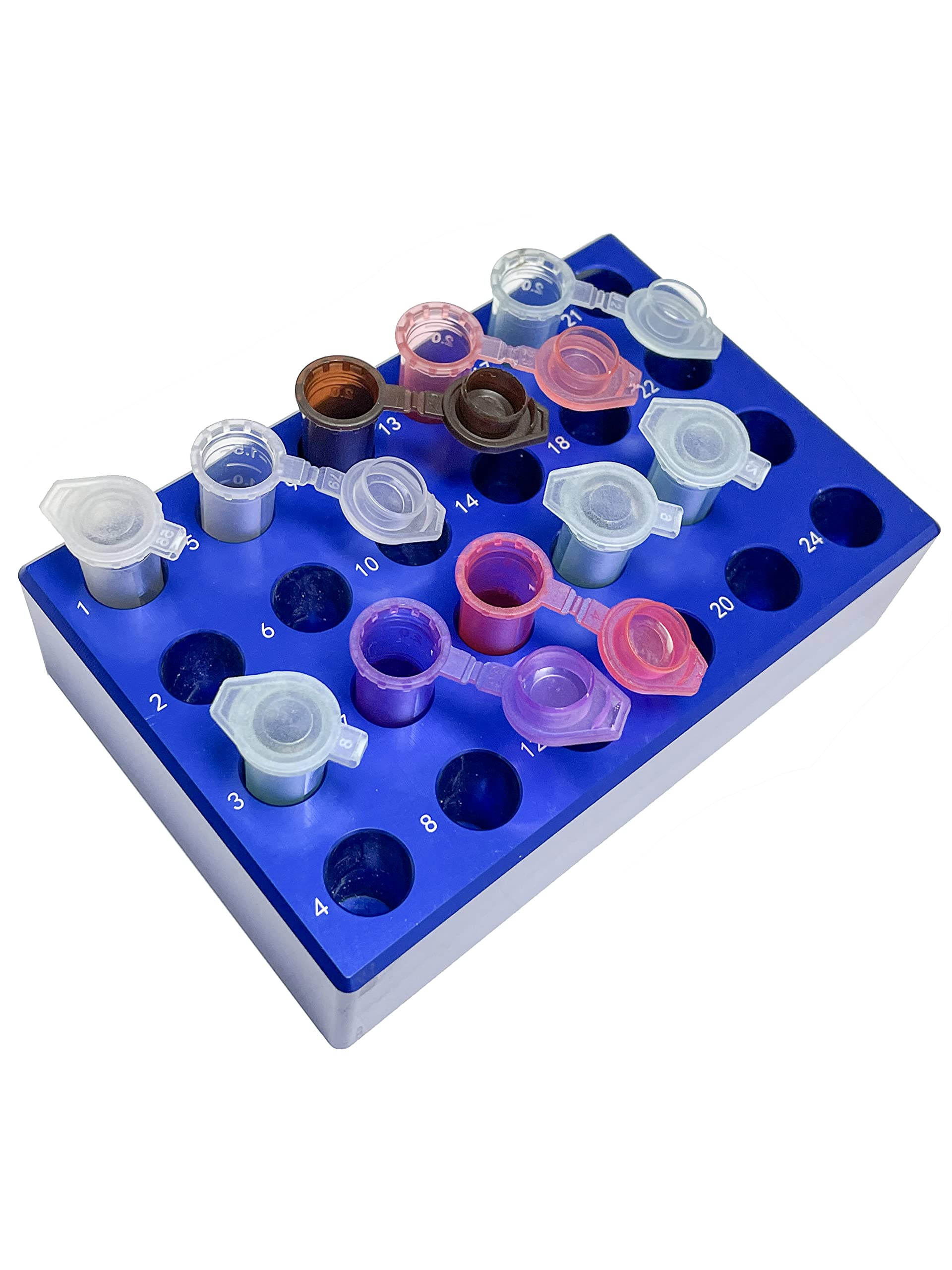 MUHWA Bloc de refroidissement en aluminium pour centrifugeuse 24 emplacements pour microtubes de 1,5 ml, 4 x 6