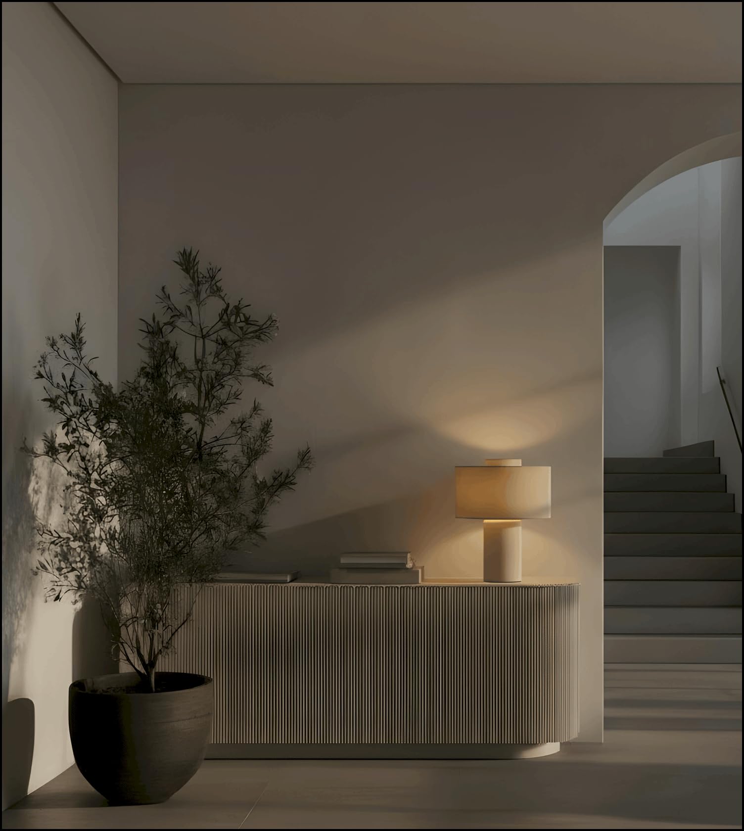 NEONA KAYA Tischleuchte Leinen Beige – Minimalistische Tischlampe im Scandi-Stil, E27-Fassung, dimmbar mit dimmbarem Leuchtmittel, SmartHome-fähig, warmweiß 2700K, IP20, 3 Jahre Garantie