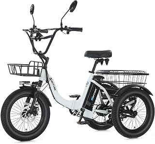 Narrak N3 Folding Fat Tire Electric Tricycle for Adults - Peak 700W Motor, 468Wh Battery, 30+ Mile Range, Shimano 7-Speed E-Trike