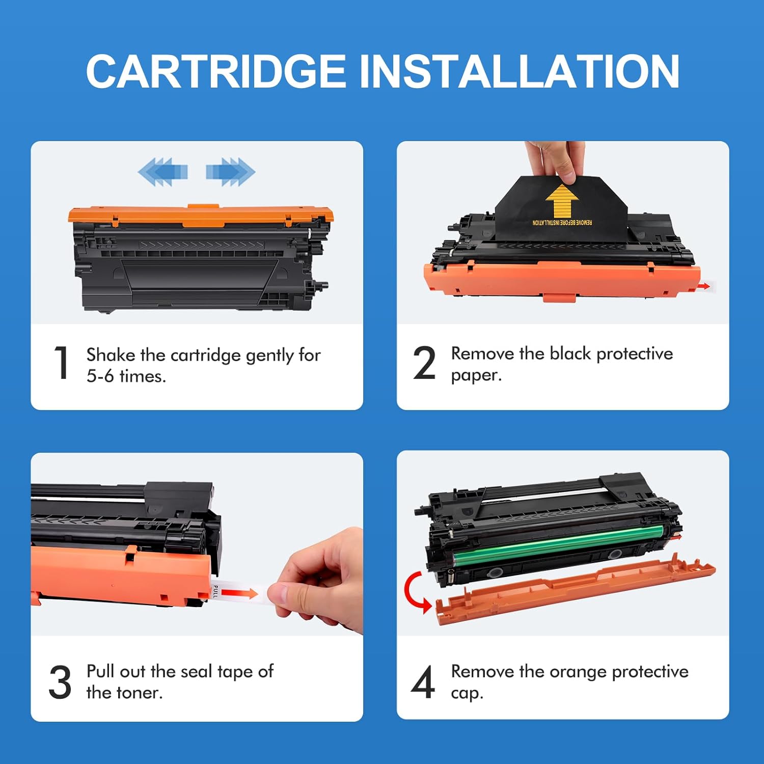 213A Toner Cartridges 4 Pack: (with Chip) Compatible for HP 213A 213X W2130A W2130X Toner Work for HP Enterprise 5700dn 6700dn 6701dn Color MFP 5800f 5800dn 6800dn 5800 6800 Series Printer Ink (KCYM)