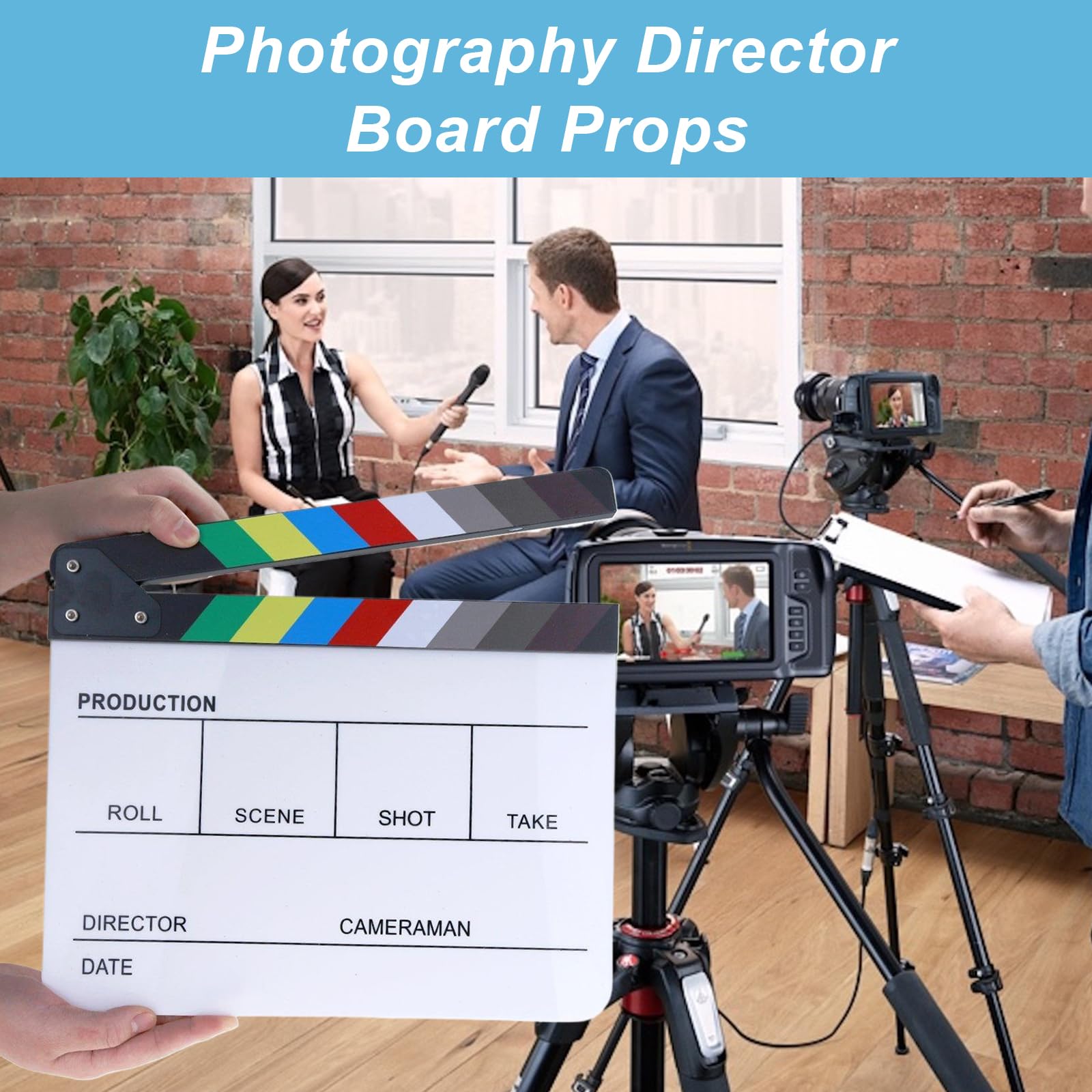 Ciak Cinematografico,Cinematografico di Film Clapper,30x25cm Acrilico Film Clapperboard,Regali per Cinefili,Cinema Gadget,Accessori Regista,Cinematografico per Programmi TV,Vlog