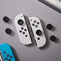 Vista 4 de eXtremeRate 4 pares de fundas negras de silicona antideslizante de longitud extendida para Nintendo Switch y Switch OLED Joy-con Controller, tapas