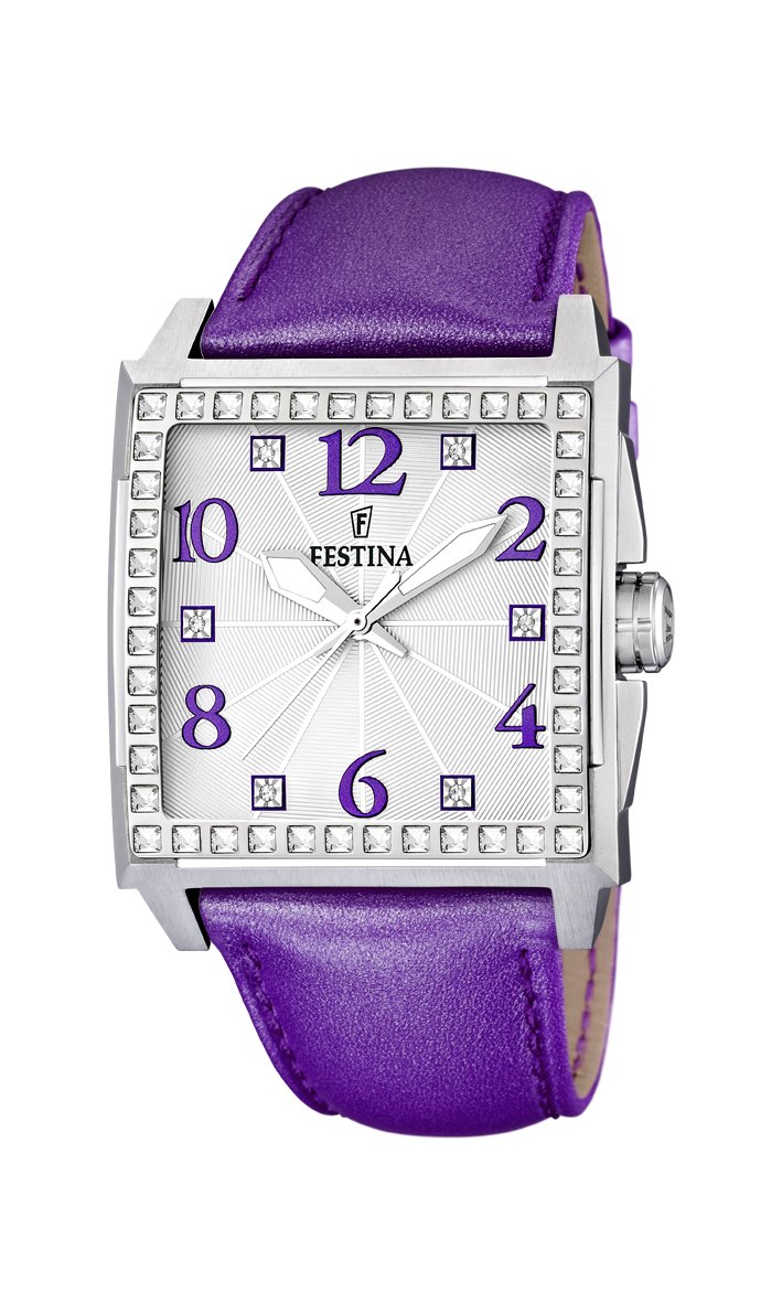 Festina Orologio Donna Analogico in Pelle Viola | Movimento al Quarzo, Vetro Minerale ad Alta Resistenza, Impermeabile 5 ATM, Elegante, Classico e Vintage F16571/5