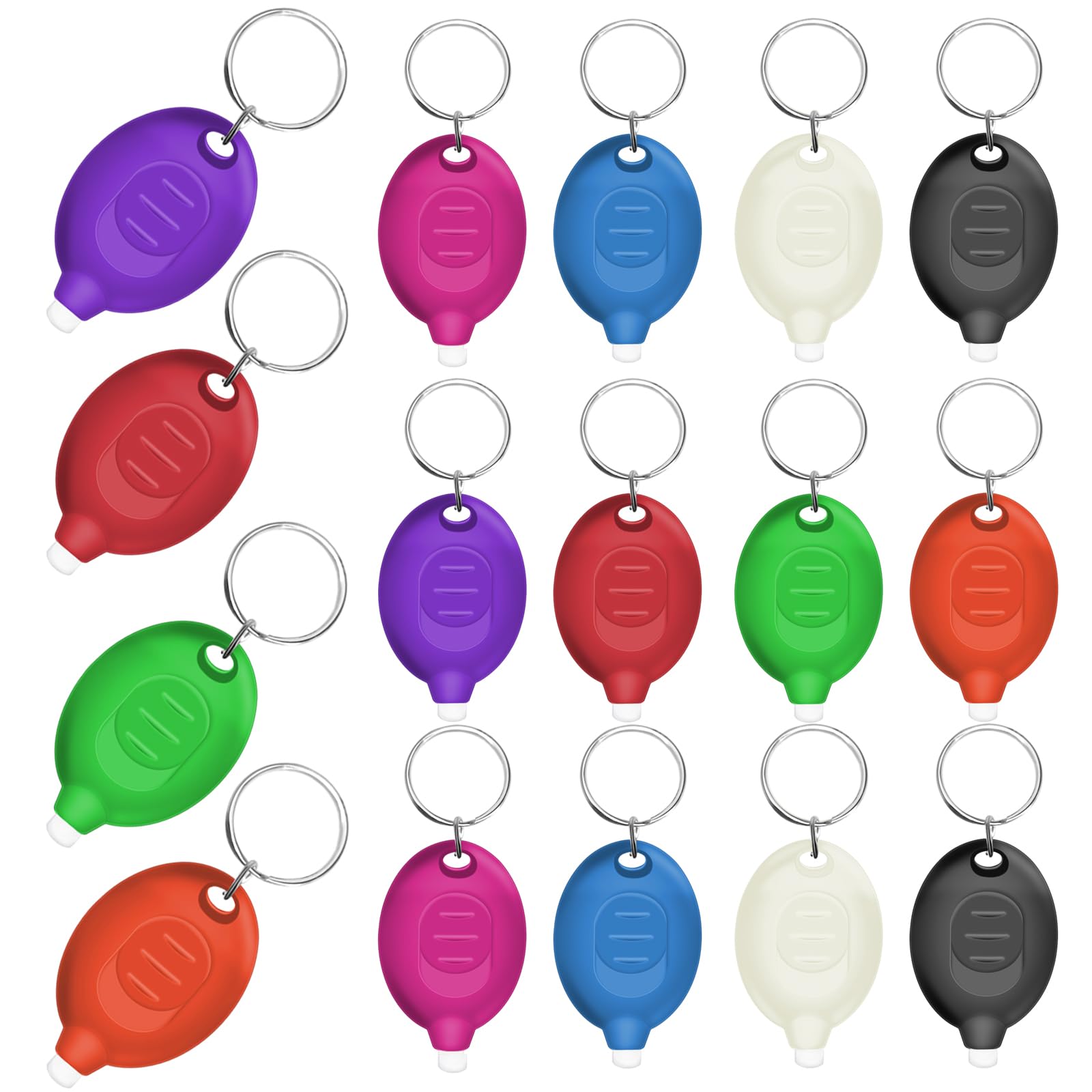 Mini LED Keychain Flashlight, Ultra Bright Tiny Flashlight, Small Keychain Flashlight White Light, Micro Pocket Key Ring LED Flashlight for Emergency Lighting - Multicolor Shell (16PCS)