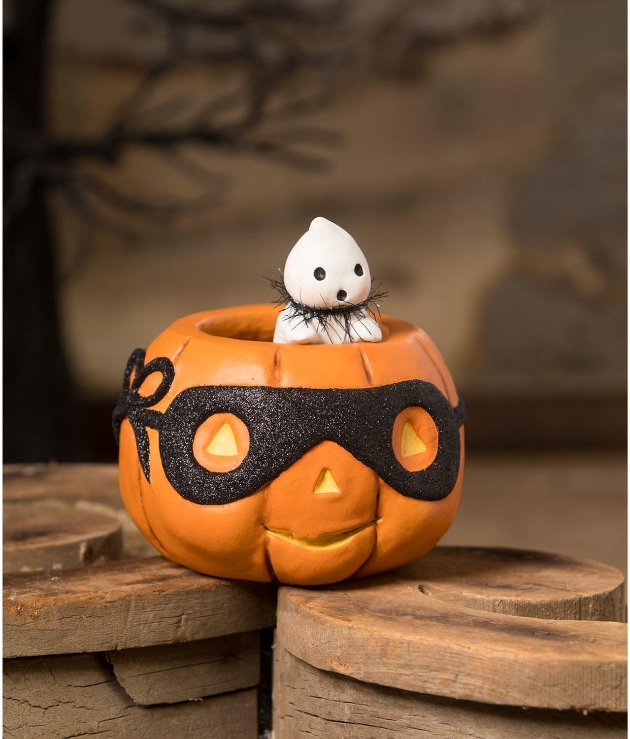 Bethany Lowe Jol and Peeking Boo Jack-O-Lantern, Paper Pulp, Multicolor