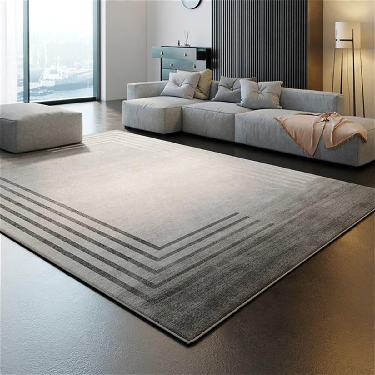 Tapis de salon gris anti-rayures 100x200cm pour protéger votre salle à manger