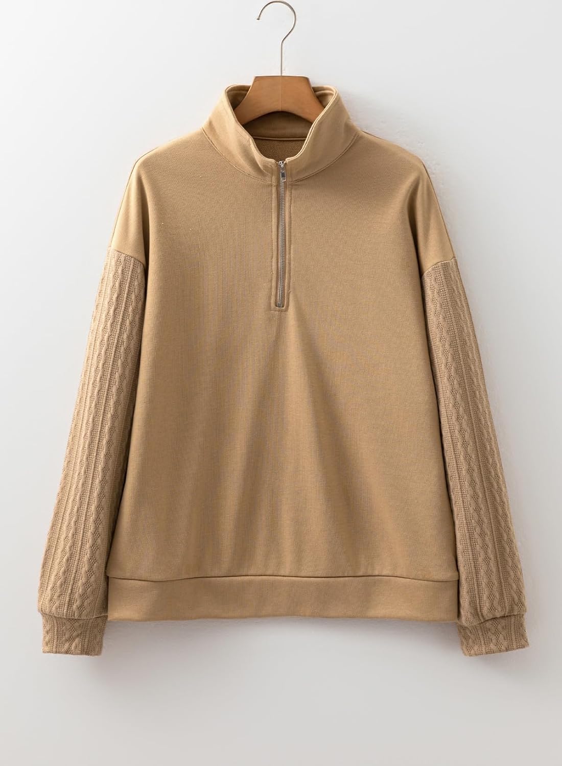 SHEWIN Womens Half Zip Sweatshirt Fall Loose High Neck Pullover Tops - Image 7