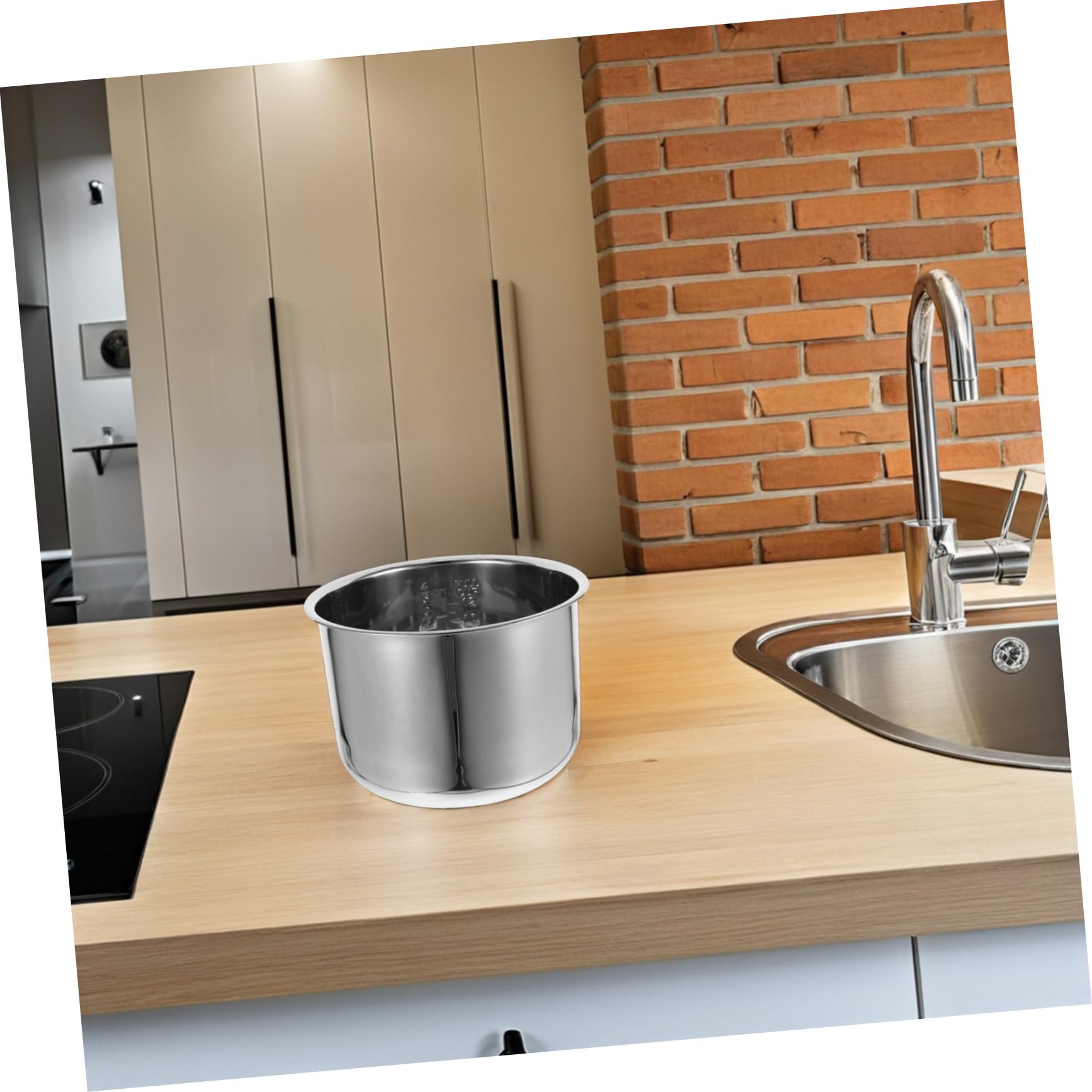 VALICLUD Recipiente Interior 6 L de Repuesto de Acero Inoxidable Fácil de Limpiar, Compatibilidad, para Olla Arrocera Uso Familiar | Recambio, Diseño Multifuncional Acabado Antiadherente, para Cocción de Papilla y Ebullición