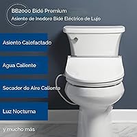 Vista 3 de Bio Bidet BB2000 - Asiento de inodoro inteligente estilo bidé, blanco, redondo, autolimpiante con Hydroflush, calefacción híbrida, control remoto
