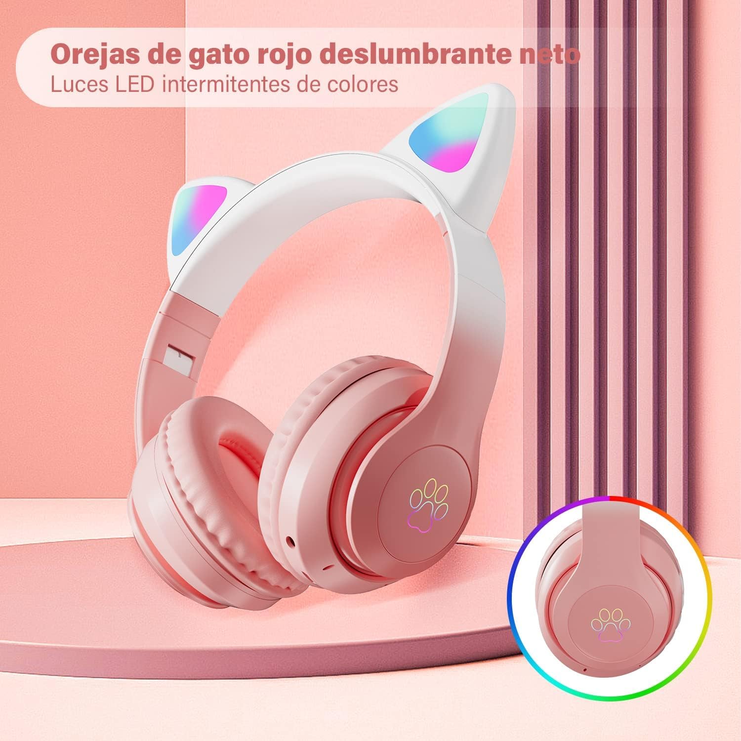 WK LIFE BORN TO LIVE- 2024 Updated 5.3 Verson with Type C Jack Wireless/Wired Kids Headphones with Mic for Girls/Boys Cat Ear Bluetooth Online Learning School WK LIFE BORN TO LIVE- 2024 Updated 5.3 Verson with Type C Jack Wireless/Wired Kids Headphones with Mic for Girls/Boys Cat Ear Bluetooth Online Learning School
