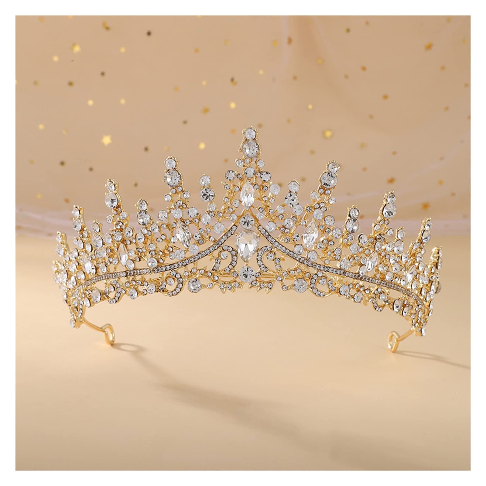 TRUSTTWO Diademi e corone da Sposa in Cristallo Barocco con Strass Pageant Prom Diadema Fascia Tiara Adatta for Le Donne Accessori for Capelli da Sposa Corona The New