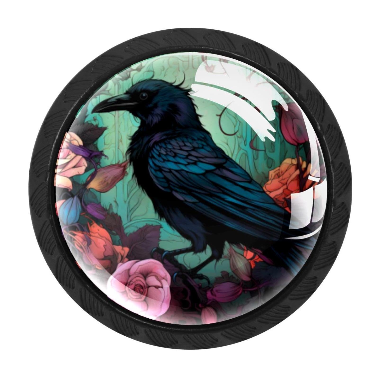 Chenzzzz Multicolored 04 Crow Drawer Knobs Pull Handle Crystal Glass Circle Shape Cabinet Drawer Pulls Cupboard Knobs With Screws For Kitchen Cupboard Dresser Wardrobe Etc