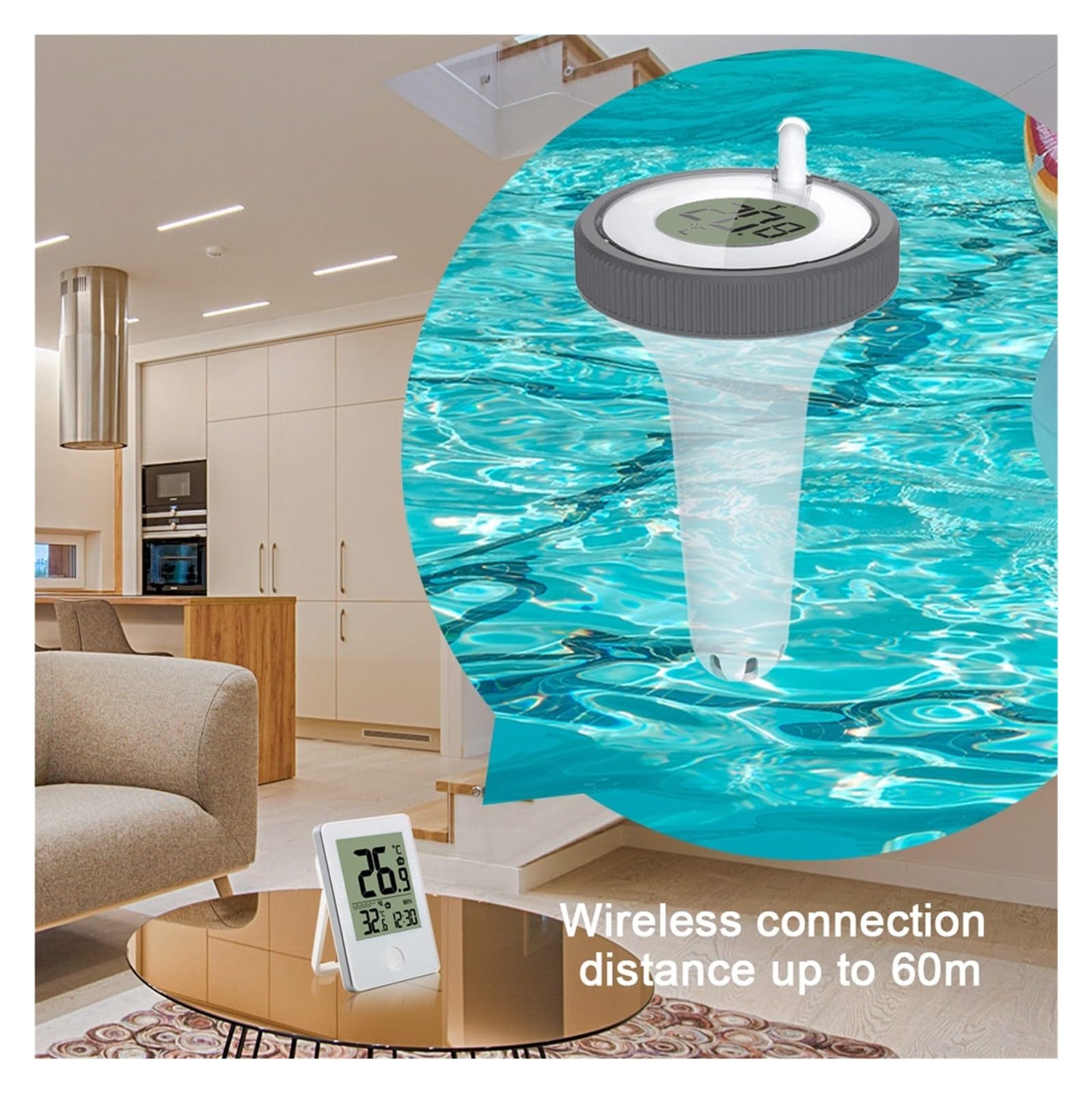 Termómetro Digital For Piscina, Termómetros Flotantes For Exteriores Utilizados For, Baños Y Acuario Preciso Rápido Monitorización Tiempo Real