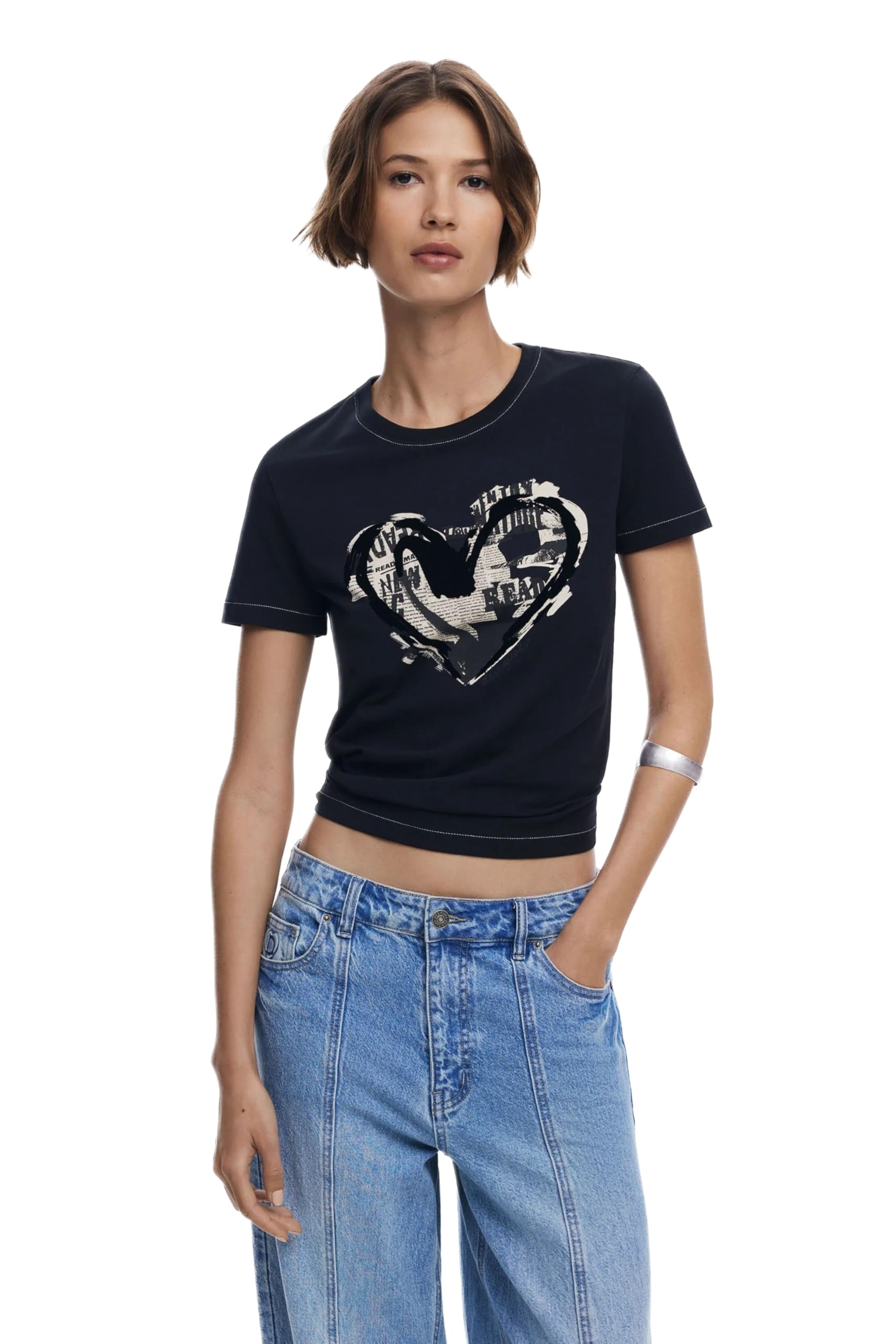 Desigual TS_Letter CORE, 2000 Black, XL