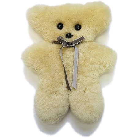 Amazon Furfurmouton ムートン100 オールムートン かわいいテディベア 天然素材の優しいぬいぐるみ くま ふわふわ もこもこ オーストラリア産のやわらかムートンを使用 Mouton Teddy Bear ココ ベージュ系 ぬいぐるみ おもちゃ