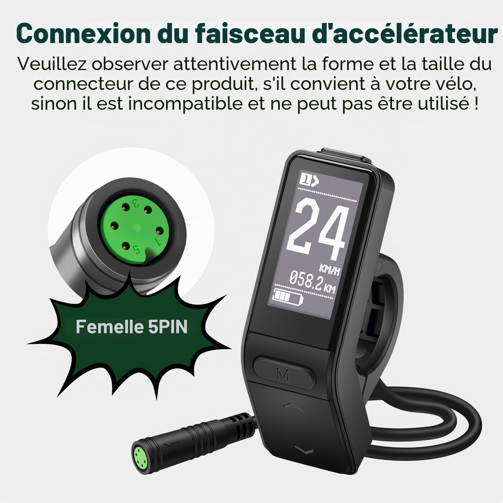 Ebike Écran LCD pour BAFANG BBS01B BBS02B BBS02B BBS HD Mid Drive Moteur Affichage des données
