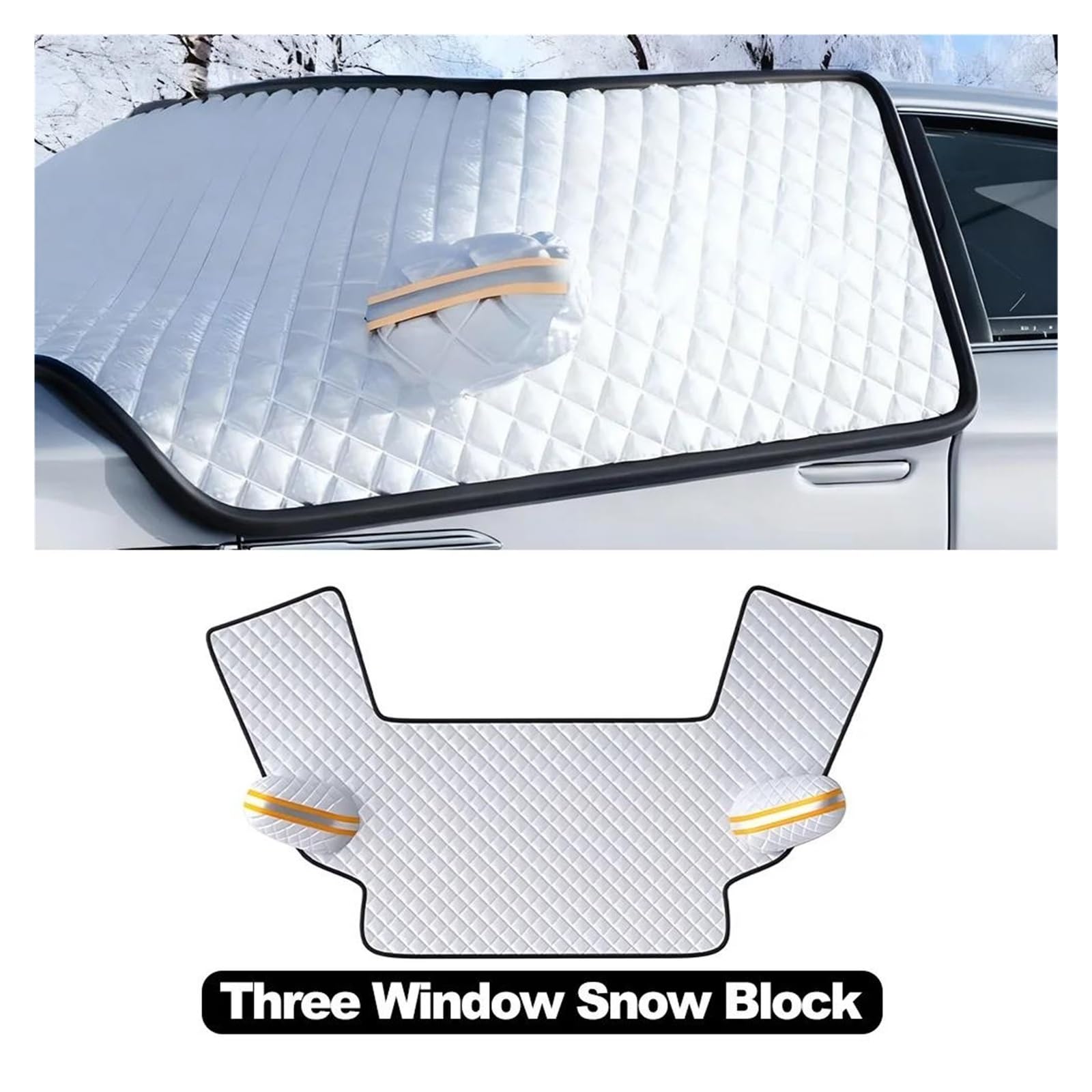 Bouclier De Neige pour Voiture, Couverture Anti-Neige Et Anti-Gel, Coupe-Vent, Couverture De Glace Et De Neige d'hiver, Pare-Neige Épais À Trois Fenêtres Pare Brise Hiver pour Voiture Contre