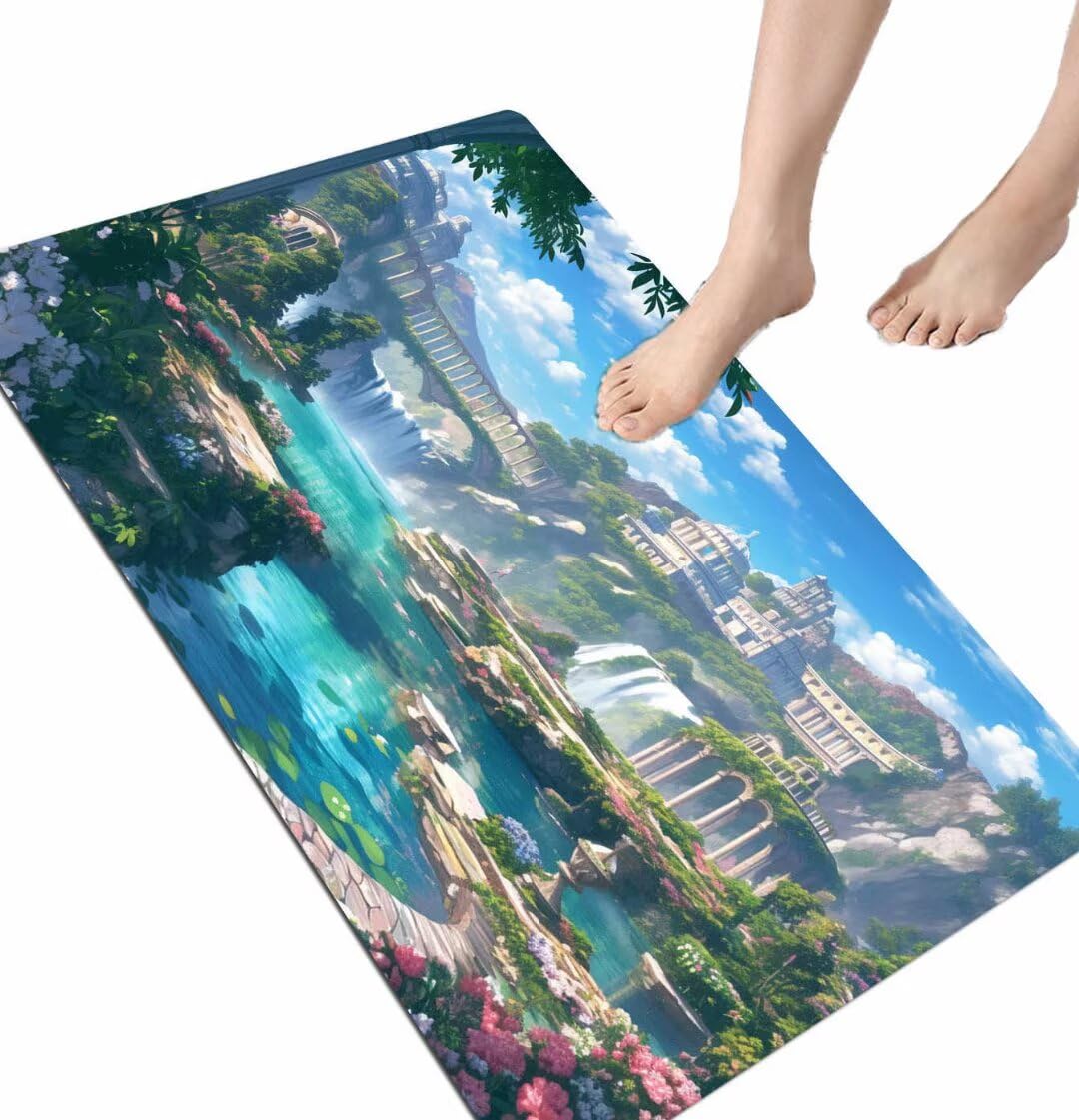 Tapis de bain en pierre ultra absorbant et antidérapant lavable pour douche