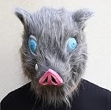 Demon Slayer Inosuke Mask&comma; Boar Mask Full Head with FurDemon Boar Cosplay Halloween Jewelry Accessories