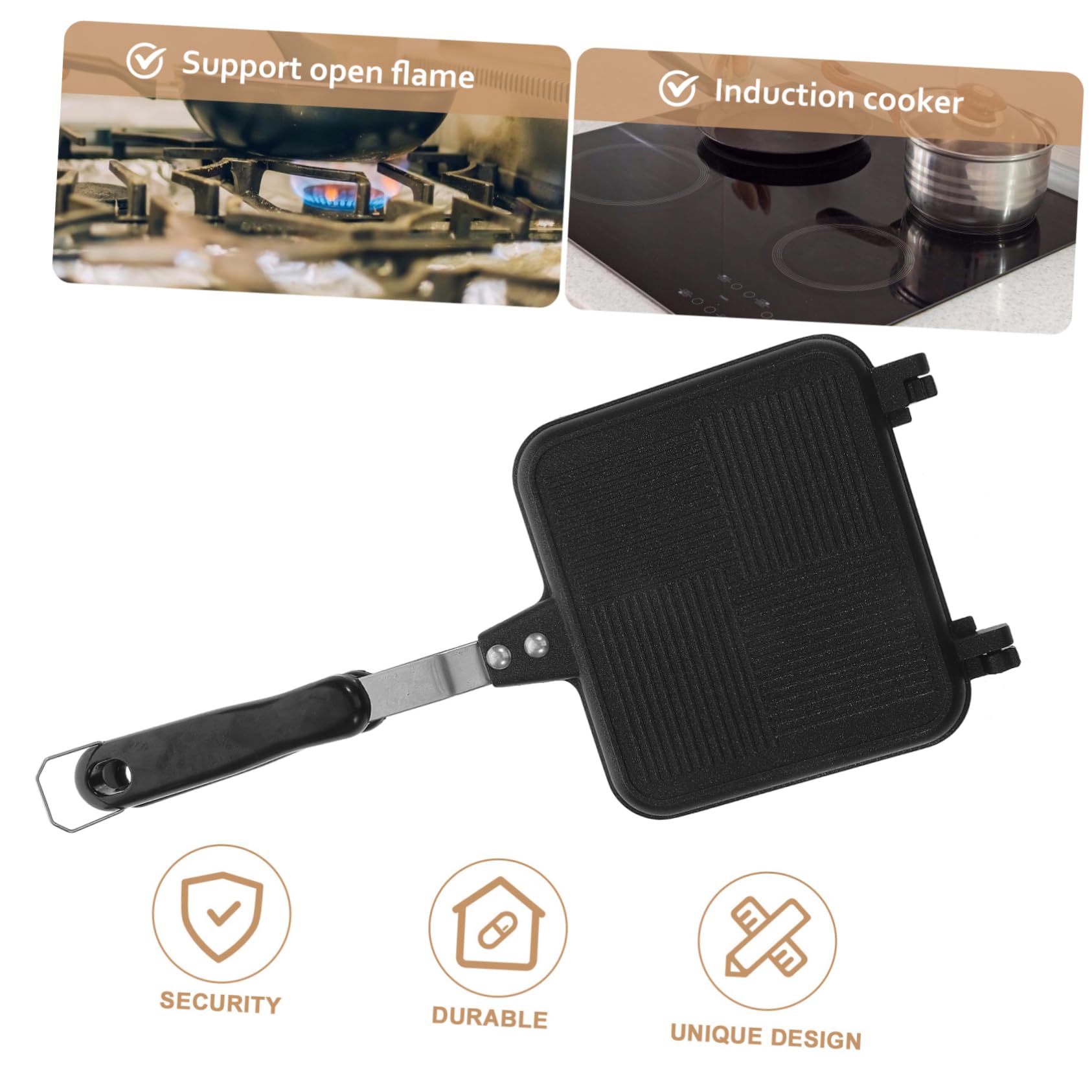 MAGICLULU Double-sided Sandwich Baking Pan Removable Tray for Sandwich Maker Grilled Cheese Pan