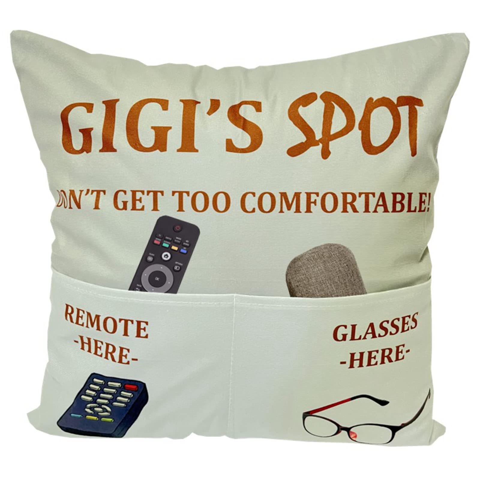 CYMROK Gigi Gifts Grandma Gifts, 2-Pocket 2-Sided Gigi’S SPOT Throw Pillow Covers 18x18 Inch, Birthday Christmas Stocking Stuffers Thanksgiving Day