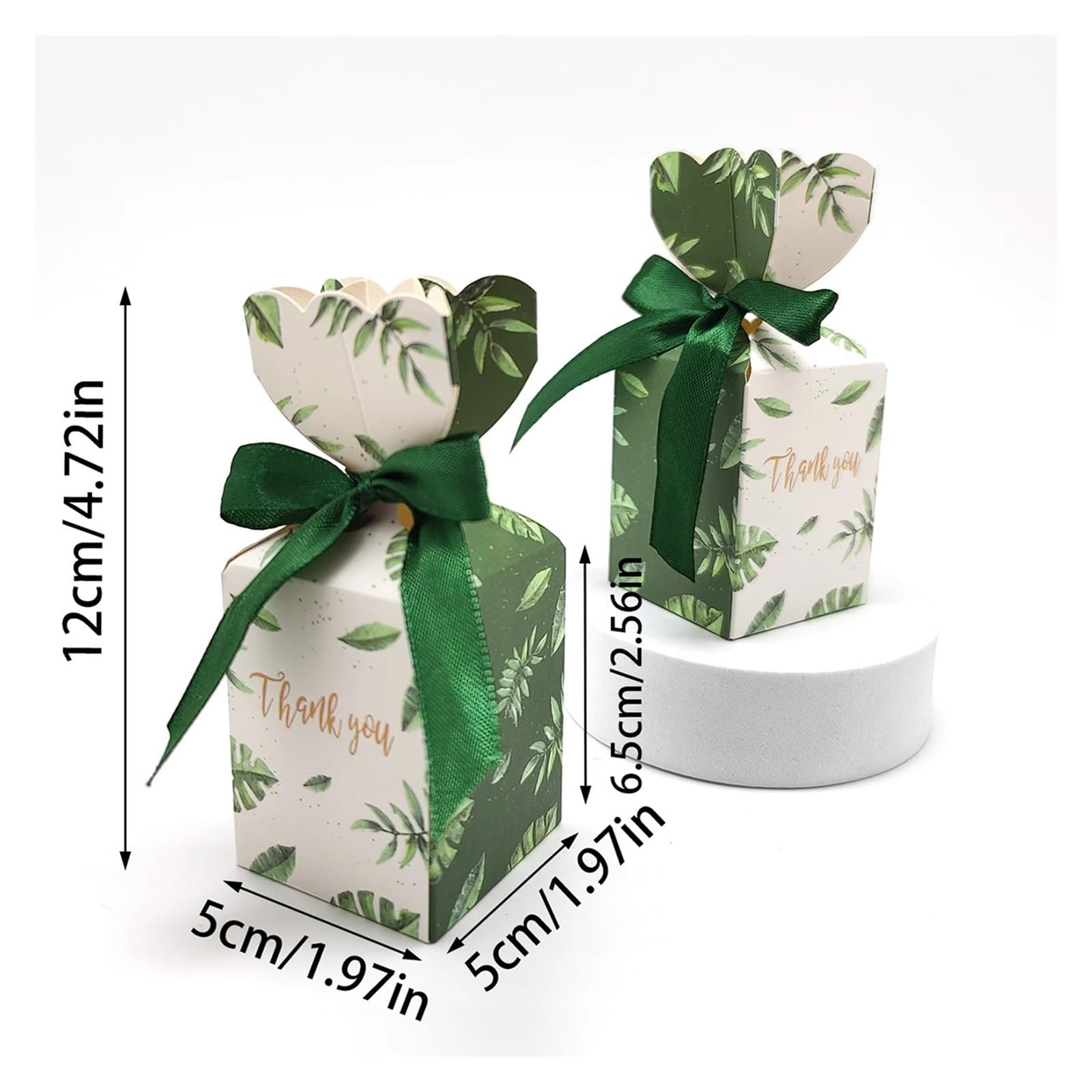 Scatole Regalo 10/50 pezzi Scatola for caramelle da matrimonio verde Confezione for feste di(50pcs)