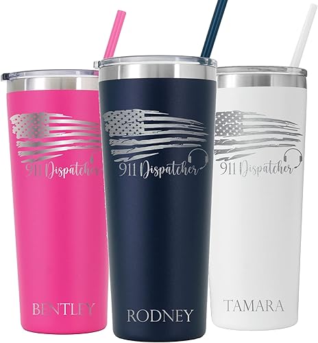 Miniatura 1 de AVITO 911 Dispatcher - Vaso con grabado láser, vaso de acero inoxidable de 22 onzas, vaso de despachador personalizado, operador 911, regalo de