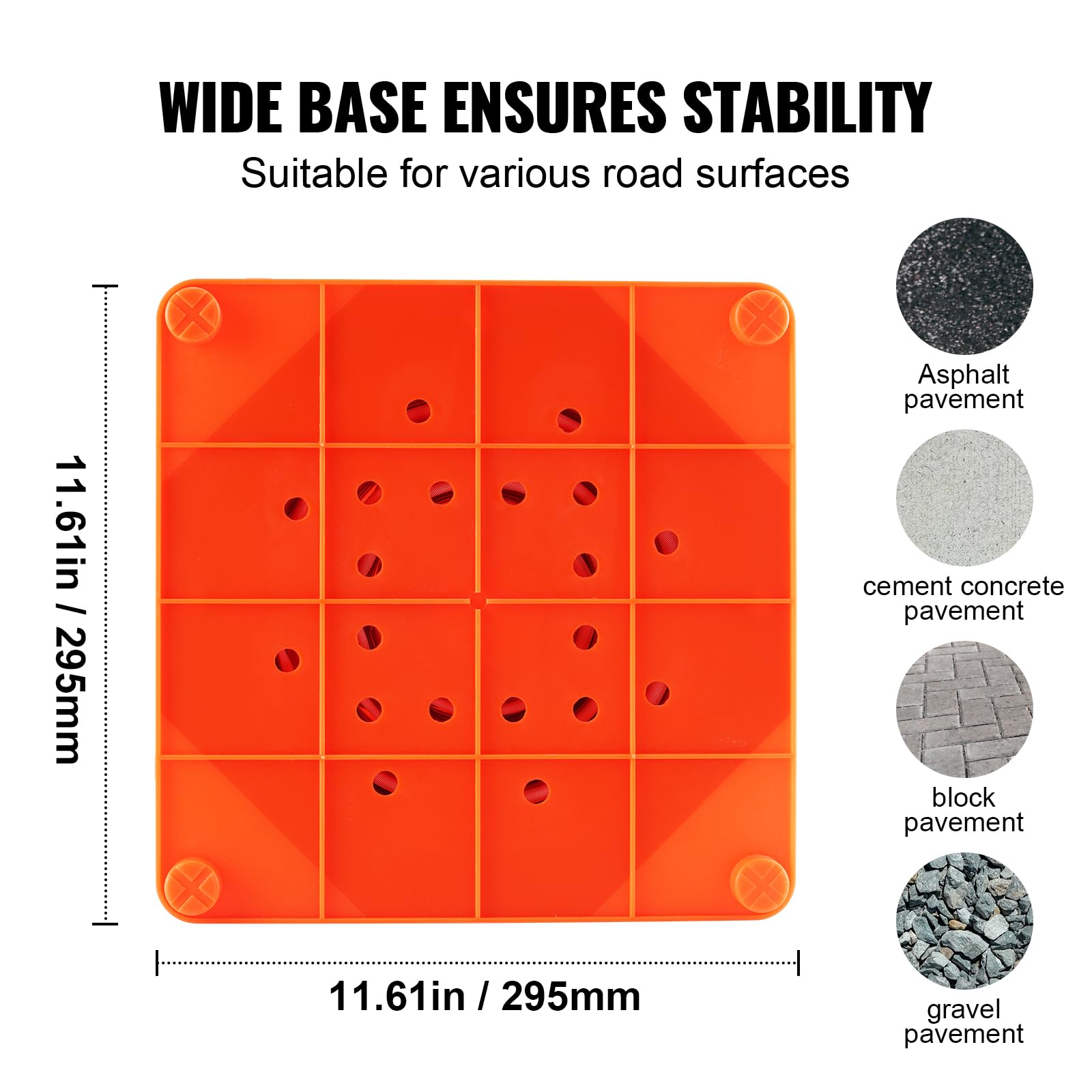 VEVOR Cono de Tráfico Reflectante 70 cm 4 Piezas Plegable Portátil con Bolsa